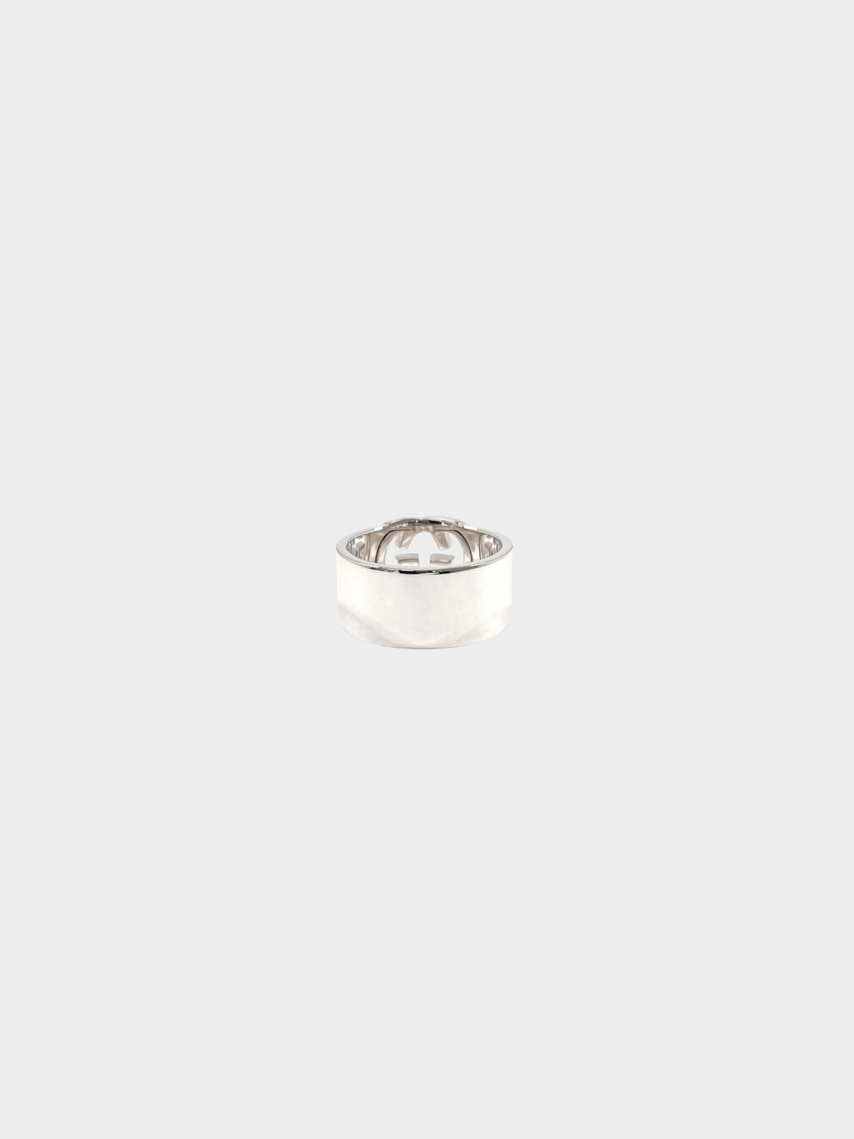 Gucci 2000s Silver Ring G Logo Wide Ring