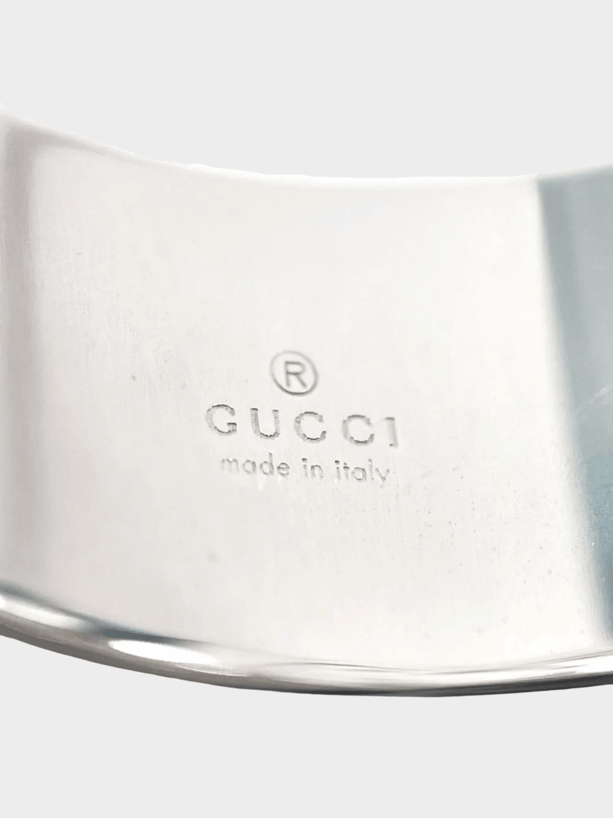 Gucci 2000s Silver Ring G Logo Wide Ring