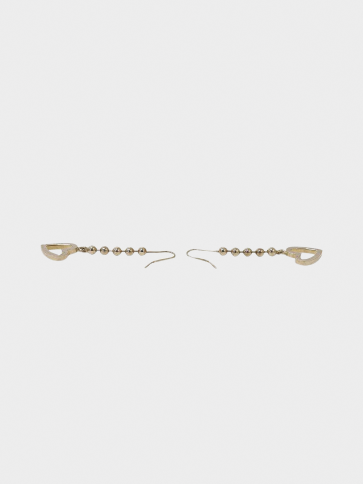 Gucci 2000s Silver Heart Ball Chain Earrings