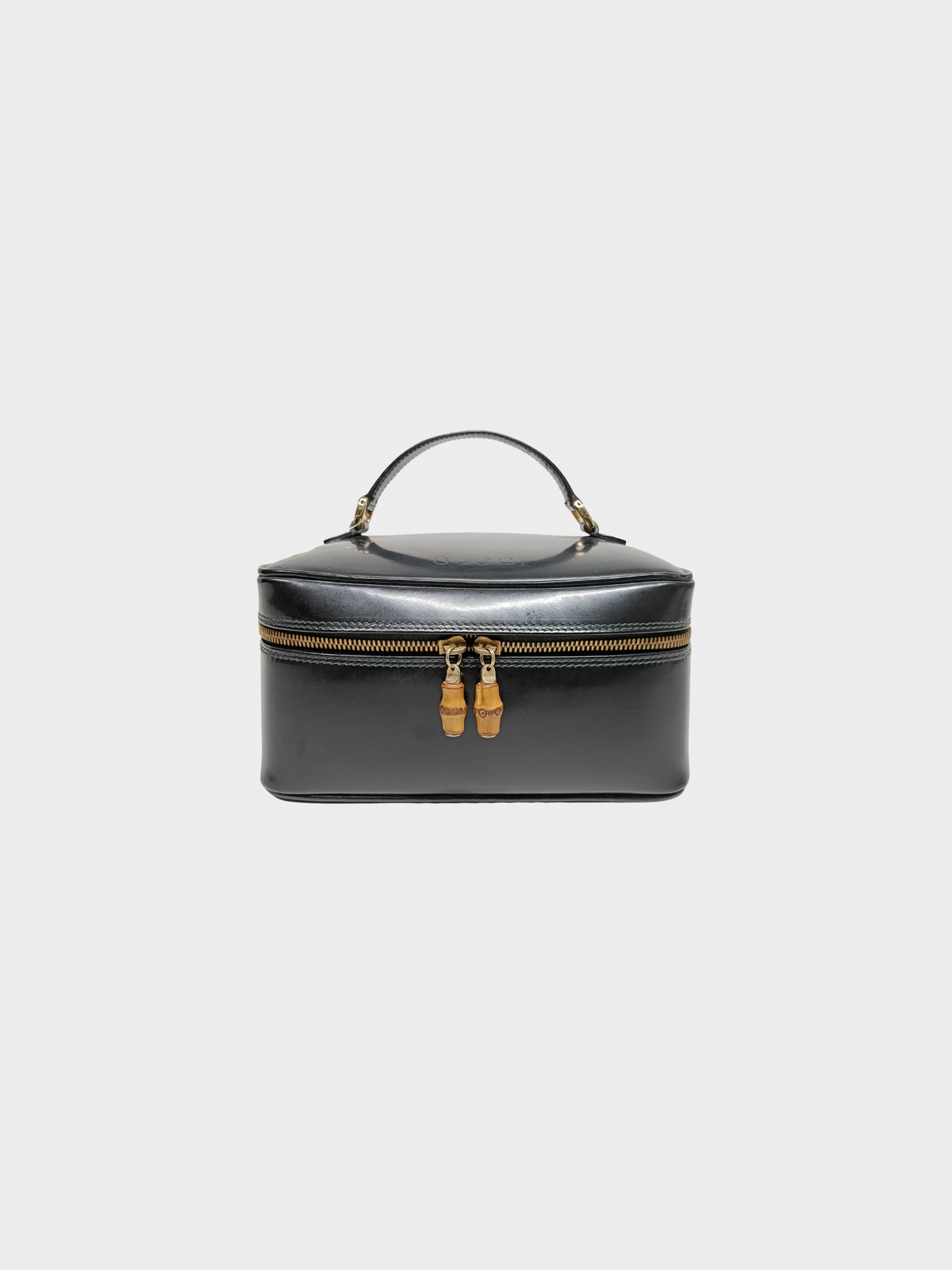 Gucci 1990s Black Leather Vanity Bag