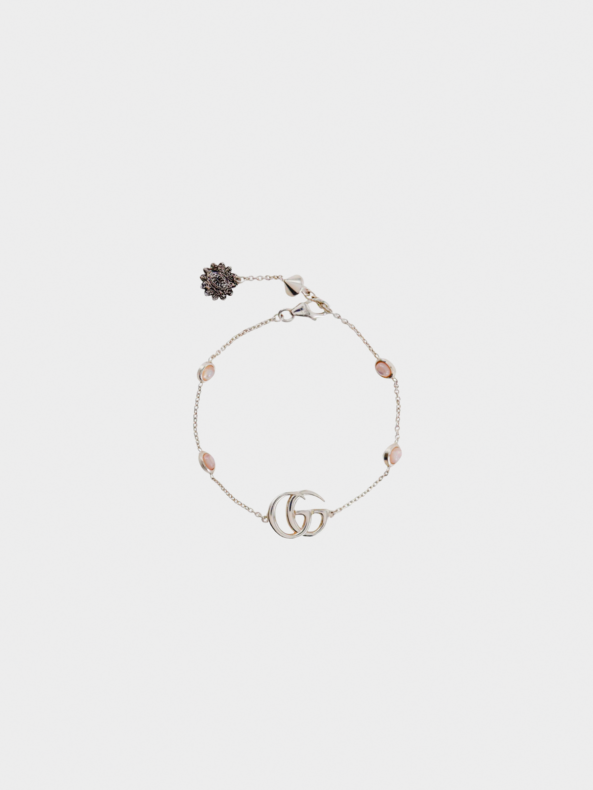Gucci 2010s Silver Double G Mother of Pearl Bracelet