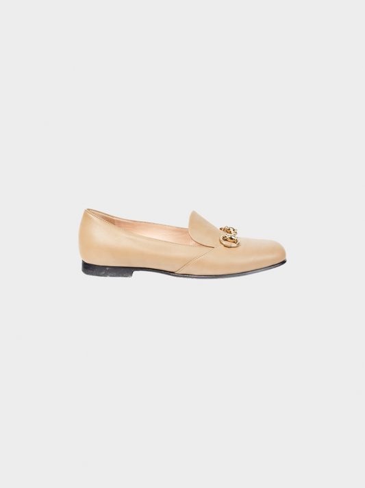 Gucci 2000s Beige Horsebit Leather Loafers
