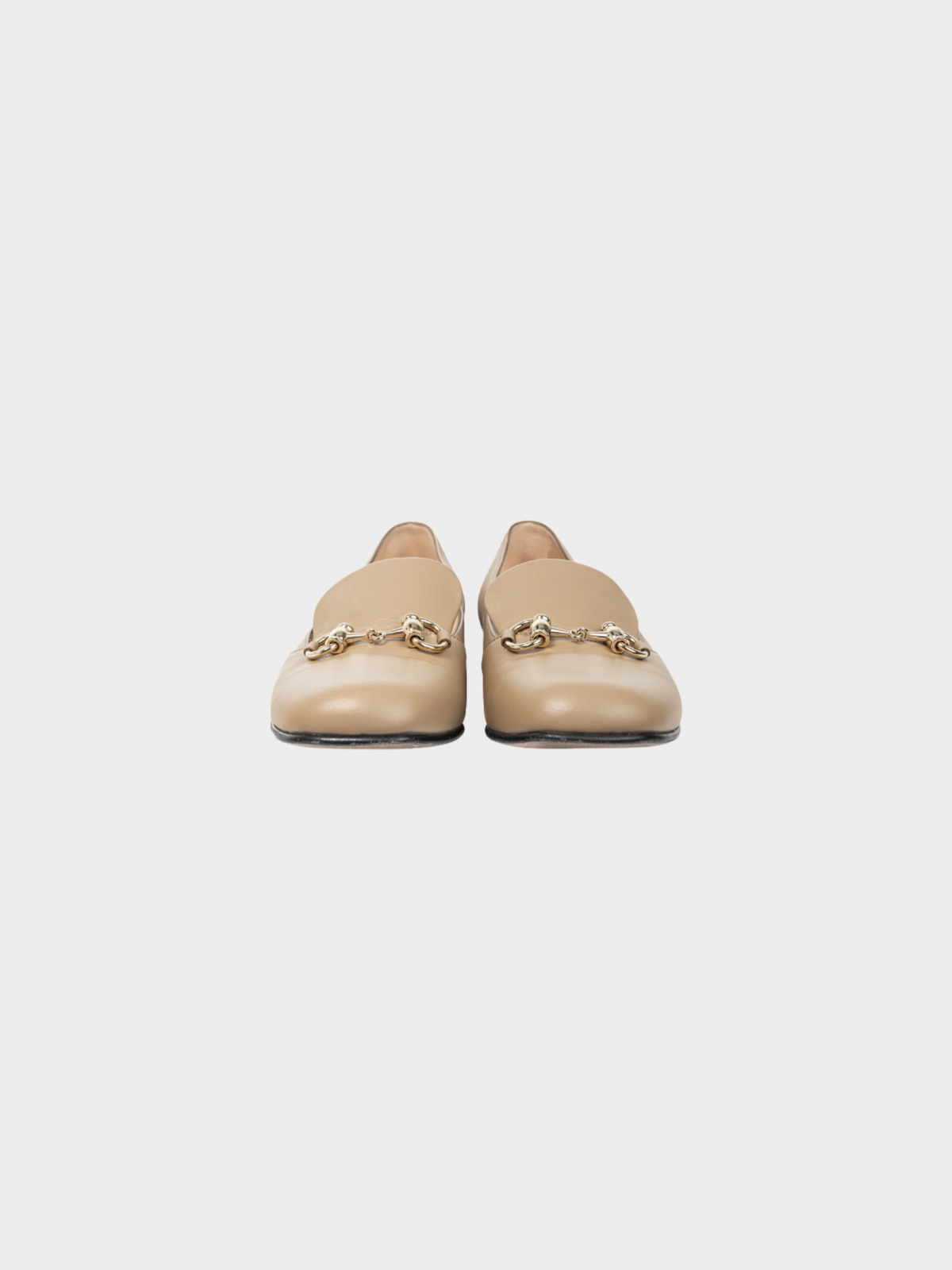 Gucci 2000s Beige Horsebit Leather Loafers