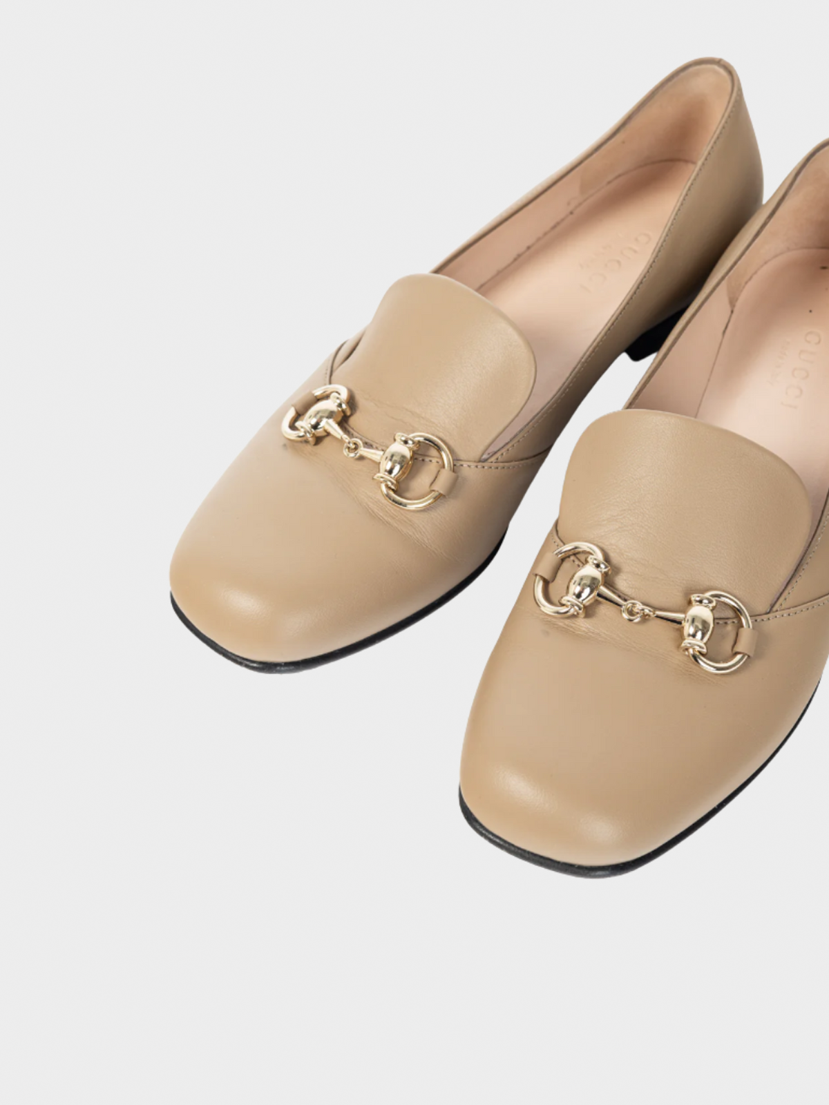 Gucci 2000s Beige Horsebit Leather Loafers
