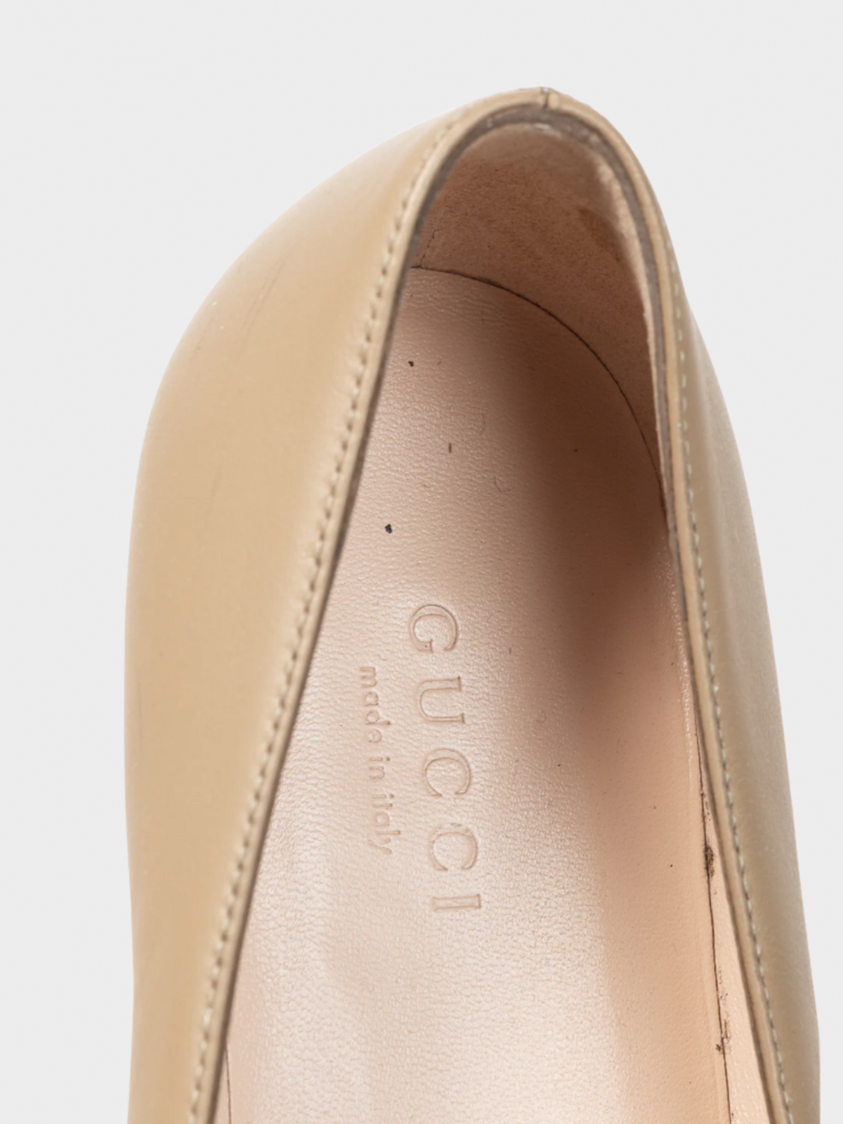 Gucci 2000s Beige Horsebit Leather Loafers