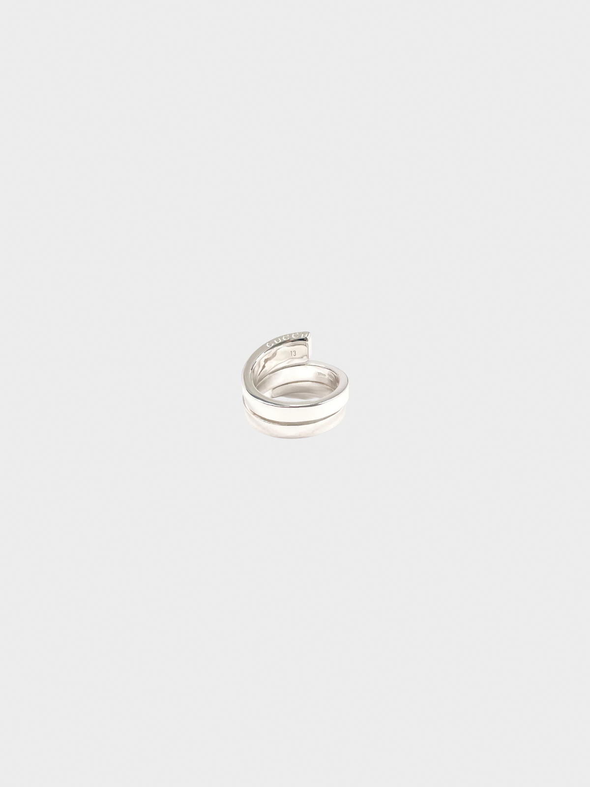 Gucci 2000s Silver Spiral G Logo Ring