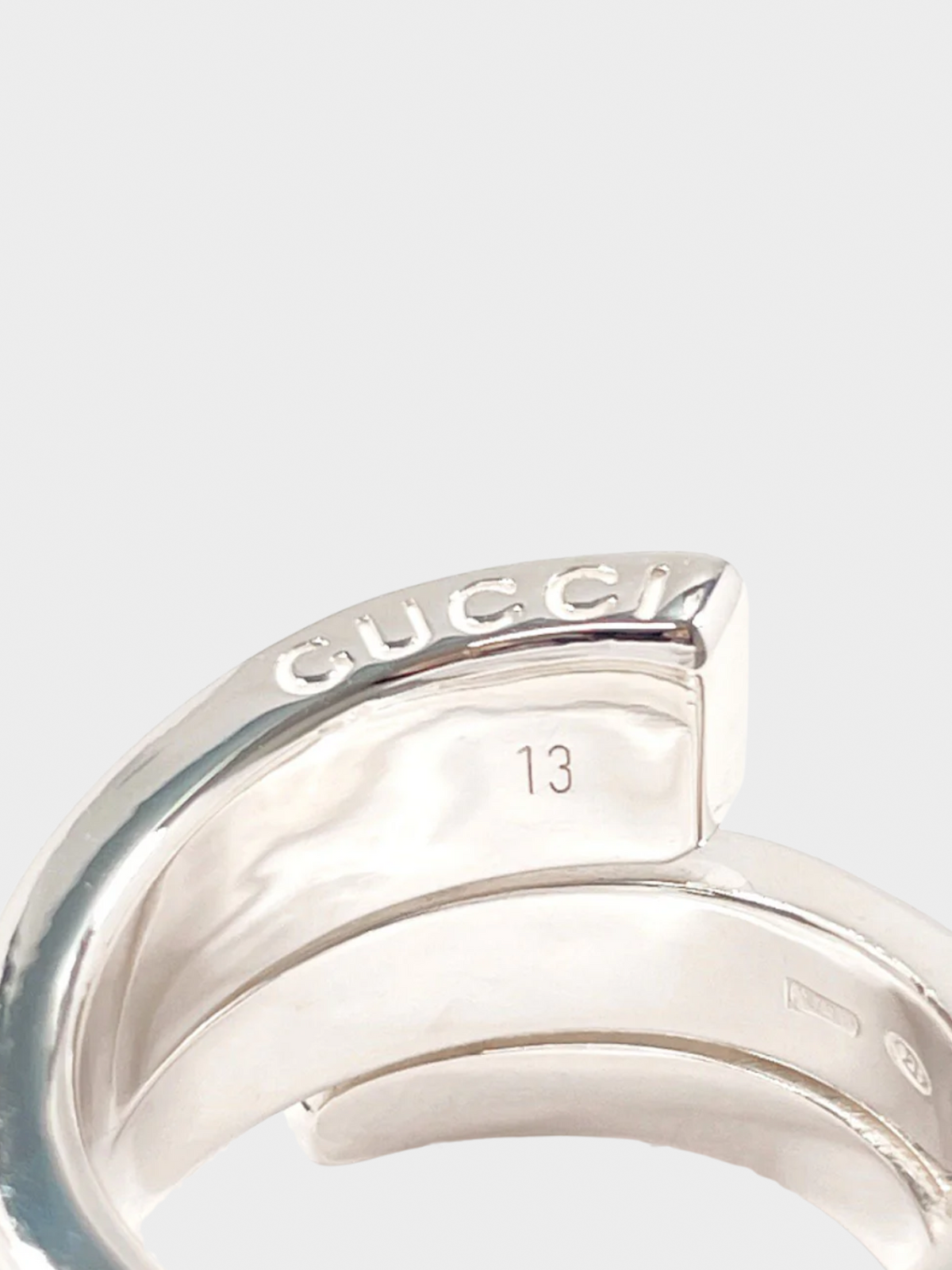 Gucci 2000s Silver Spiral G Logo Ring