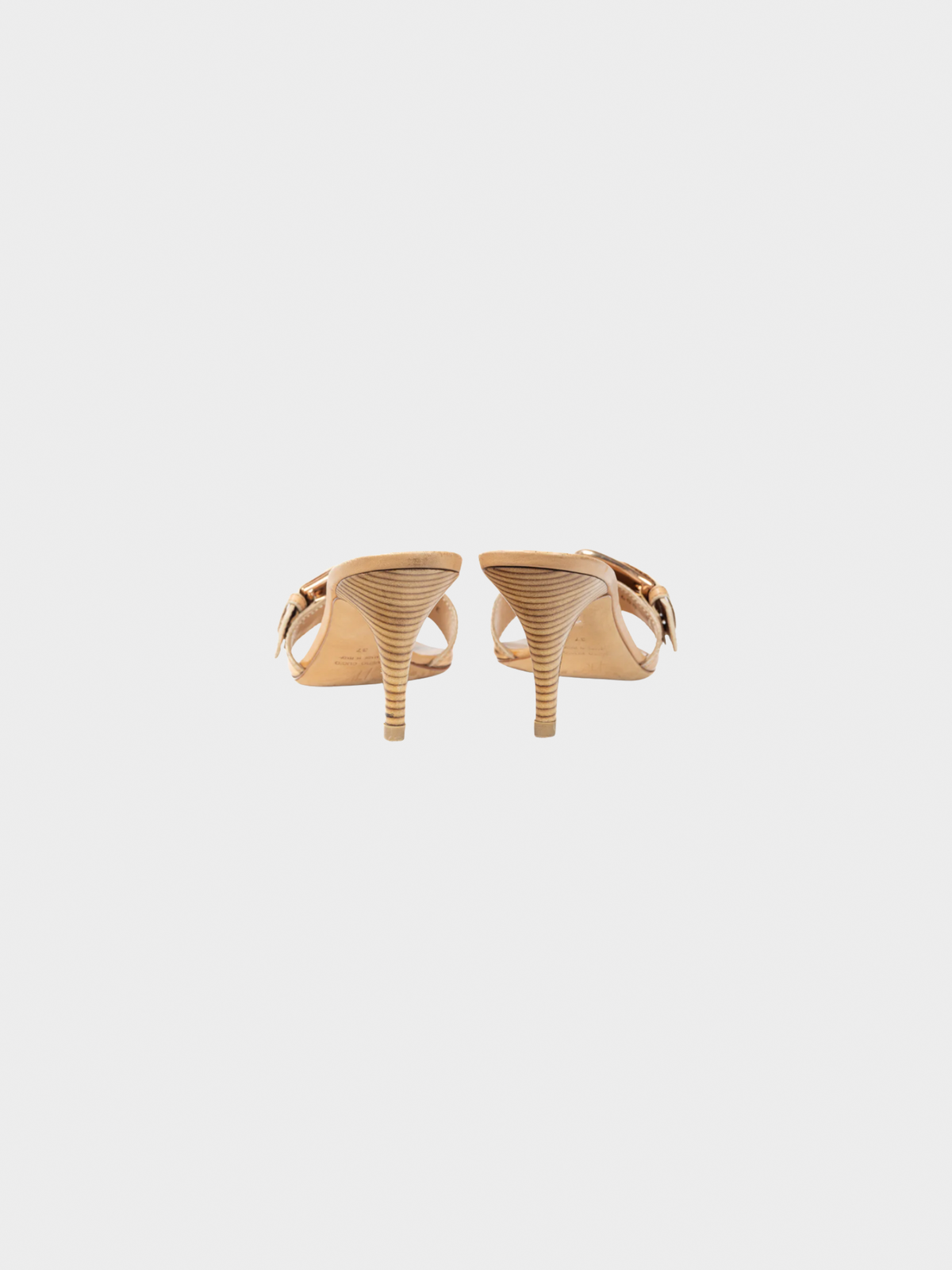 Giuseppe Zanotti 2000s Camel Leather Buckled Mule Sandals