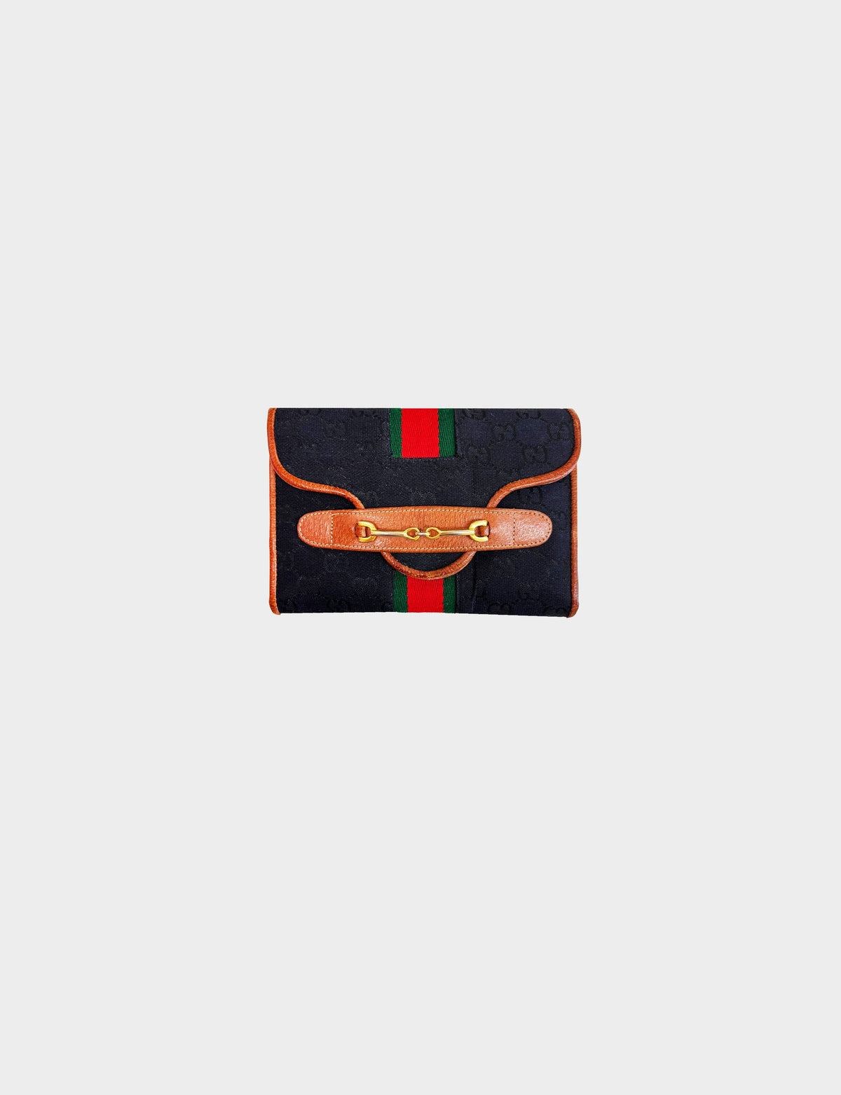 Gucci 1980s Horsebit Monogram Canvas Web Wallet