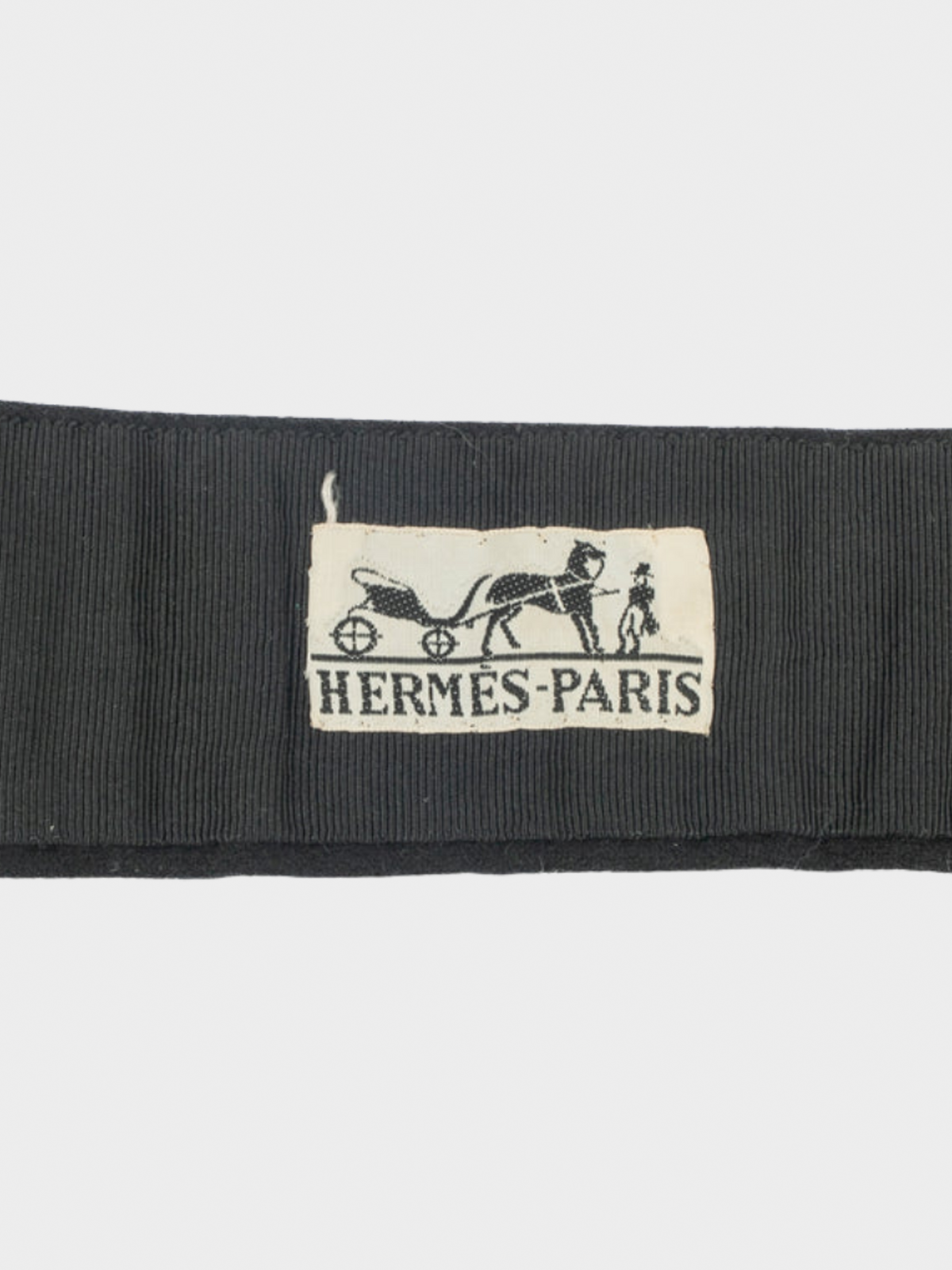 Hermes 1940s Black Wool Printed Belt