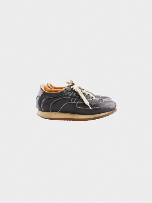 Hermes 2000s Brown Leather Quick Sneakers