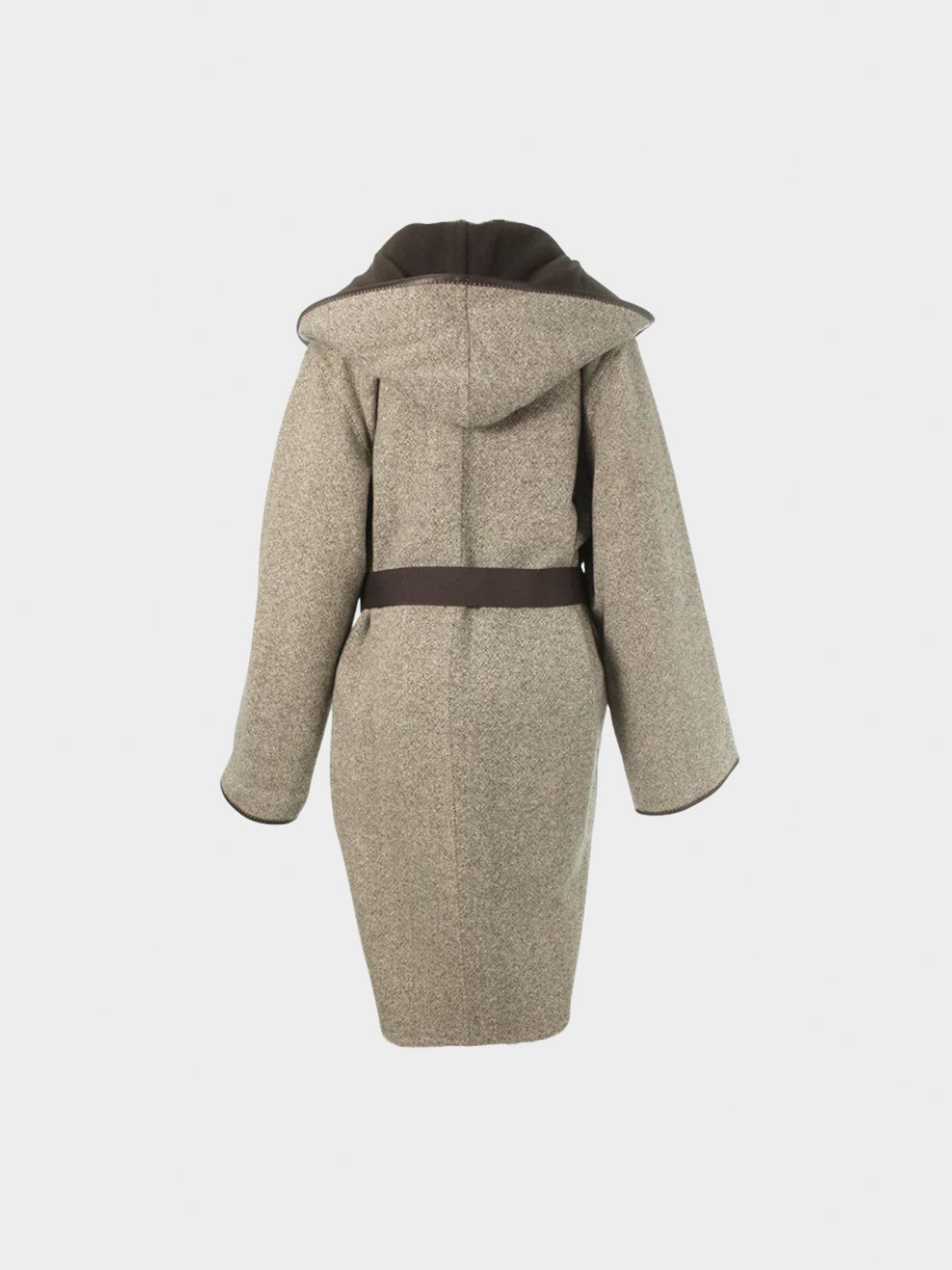 Hermes 2000s Evelyne Brown Cashmere and Leather Coat