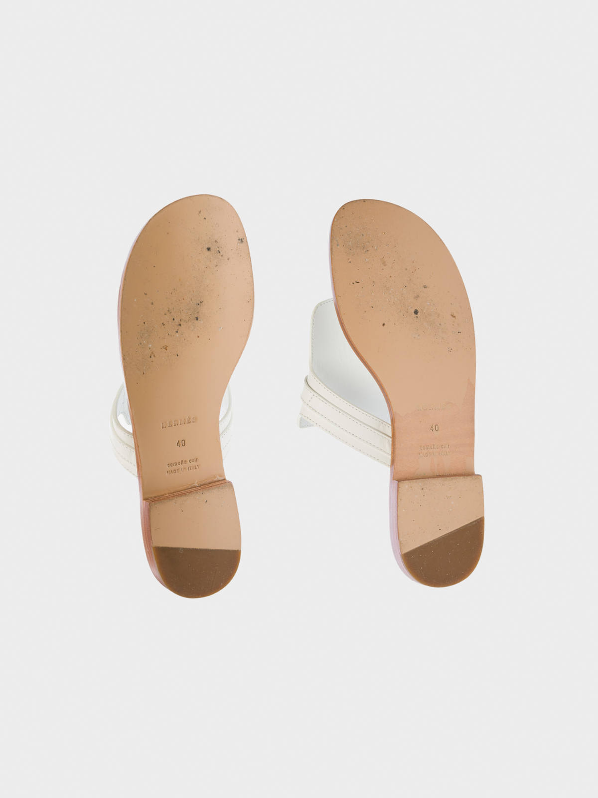 Hermes 2020s White Kelly Sandal Flats