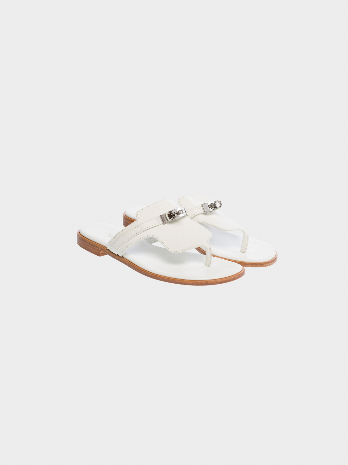 Hermes 2020s White Kelly Sandal Flats