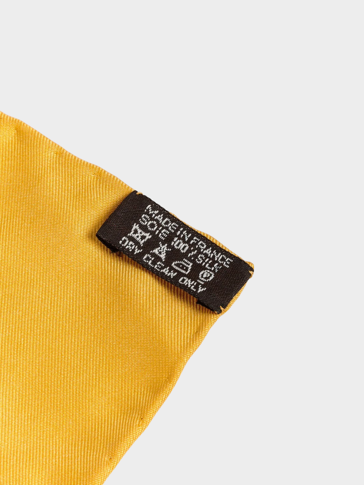 Hermes 2000s Yellow "Le Mors A La Conetable" Printed Silk Scarf