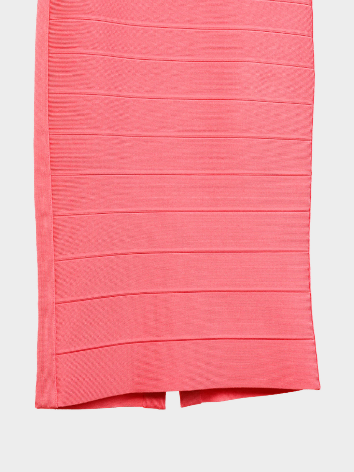 Hervé Léger 2010s Coral Pink Sarai Sweetheart Bandage Midi Dress