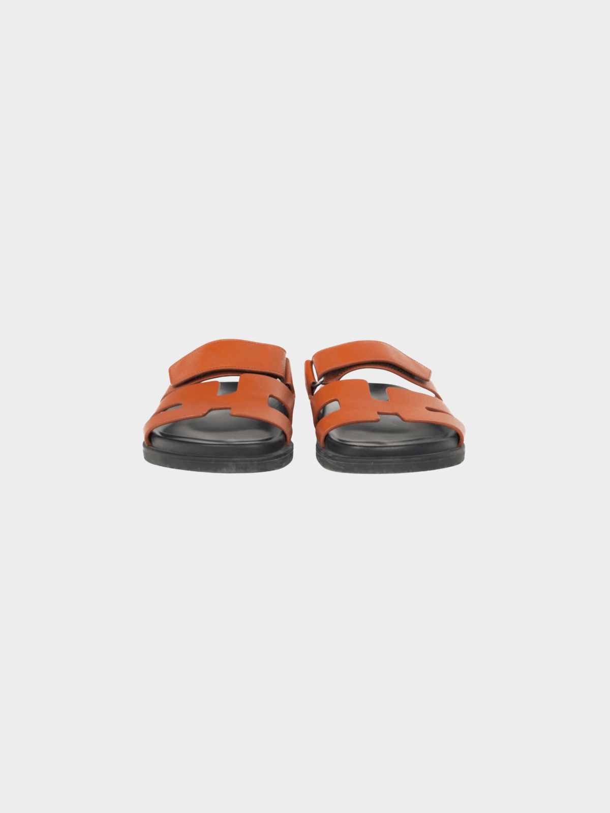 Hermes 2010s Chypre Brown Leather H-Motif Mule Sandals