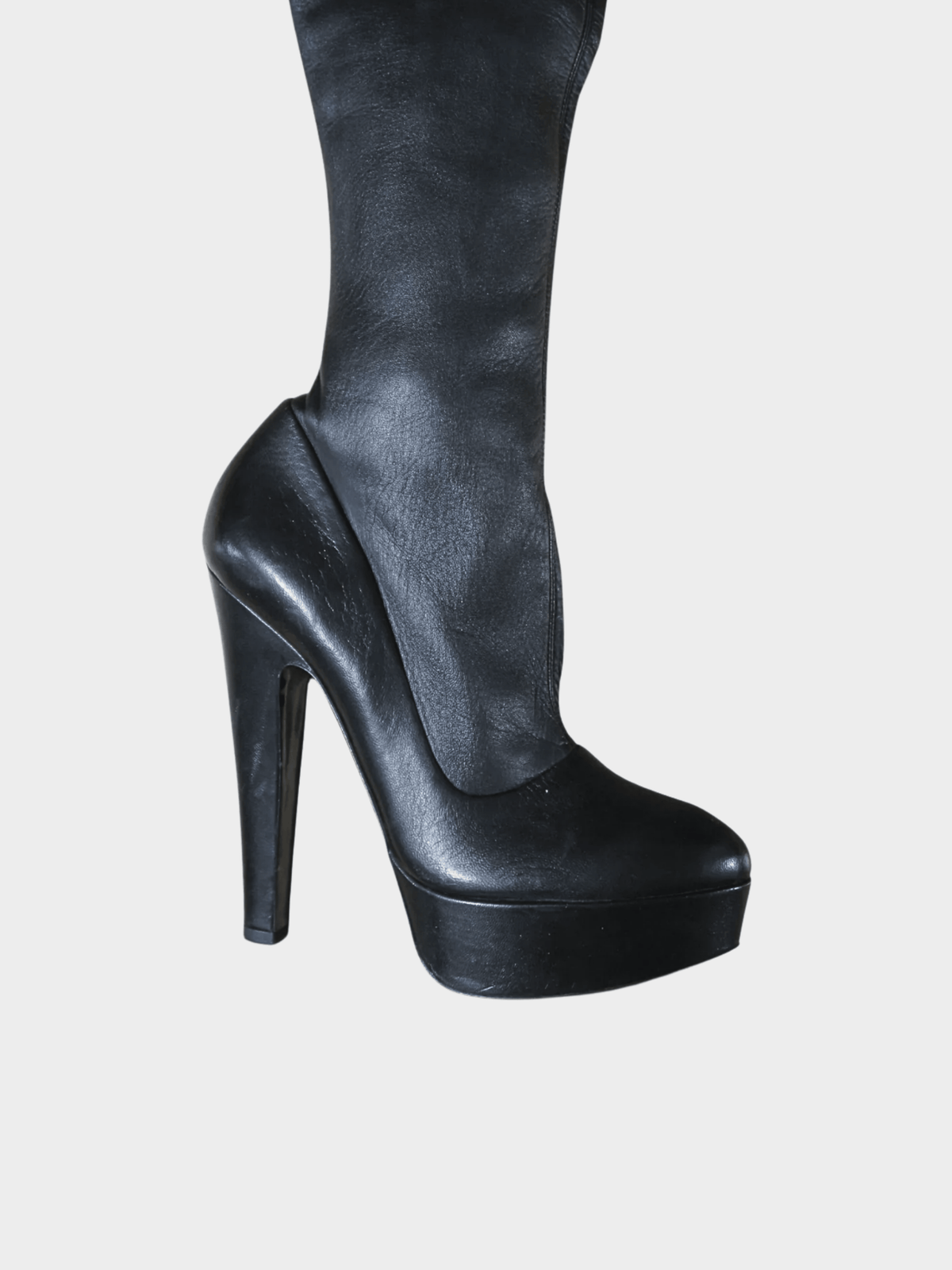 Azzedine Alaïa 2000s Black Platform Knee High Boots