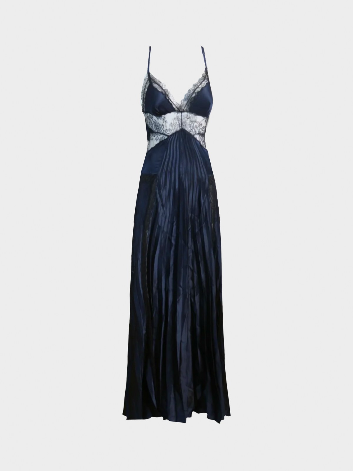 Gianfranco Ferre 1990s Dark Navy Silk Dress