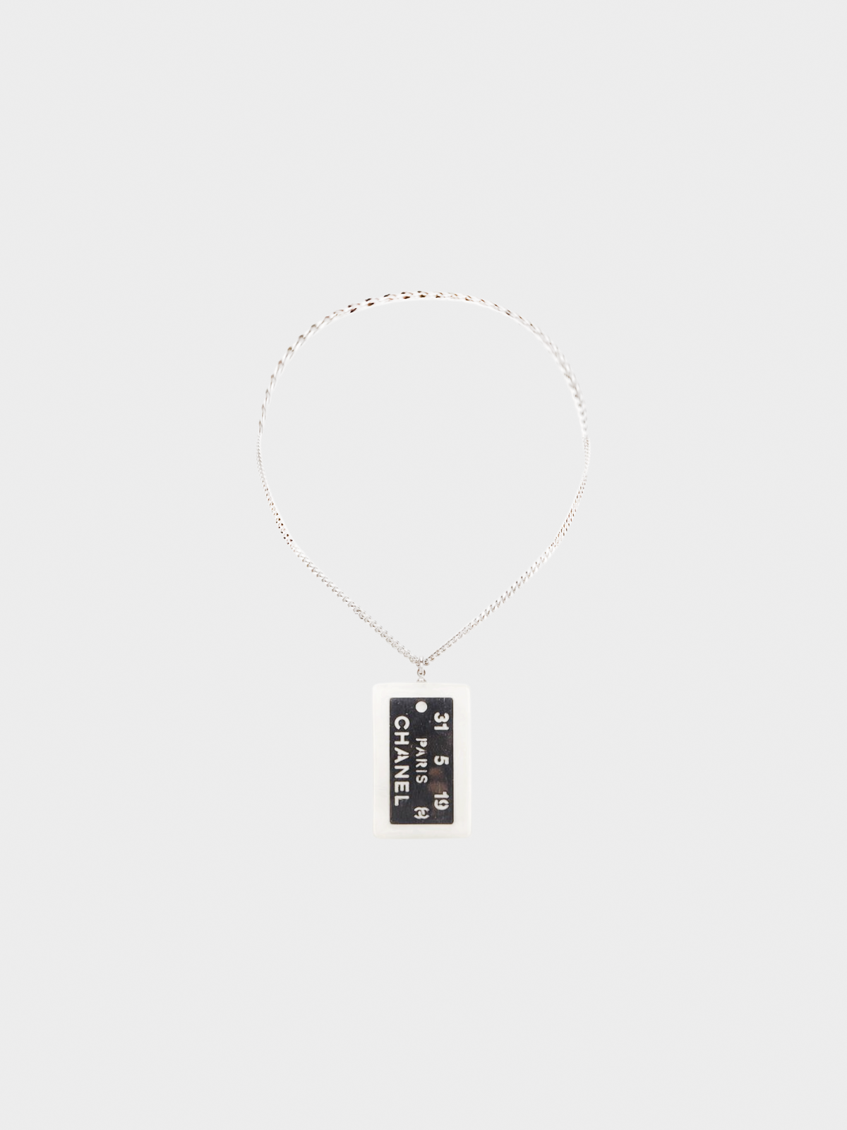 Chanel FW 1999 Resin Tag Pendant Necklace