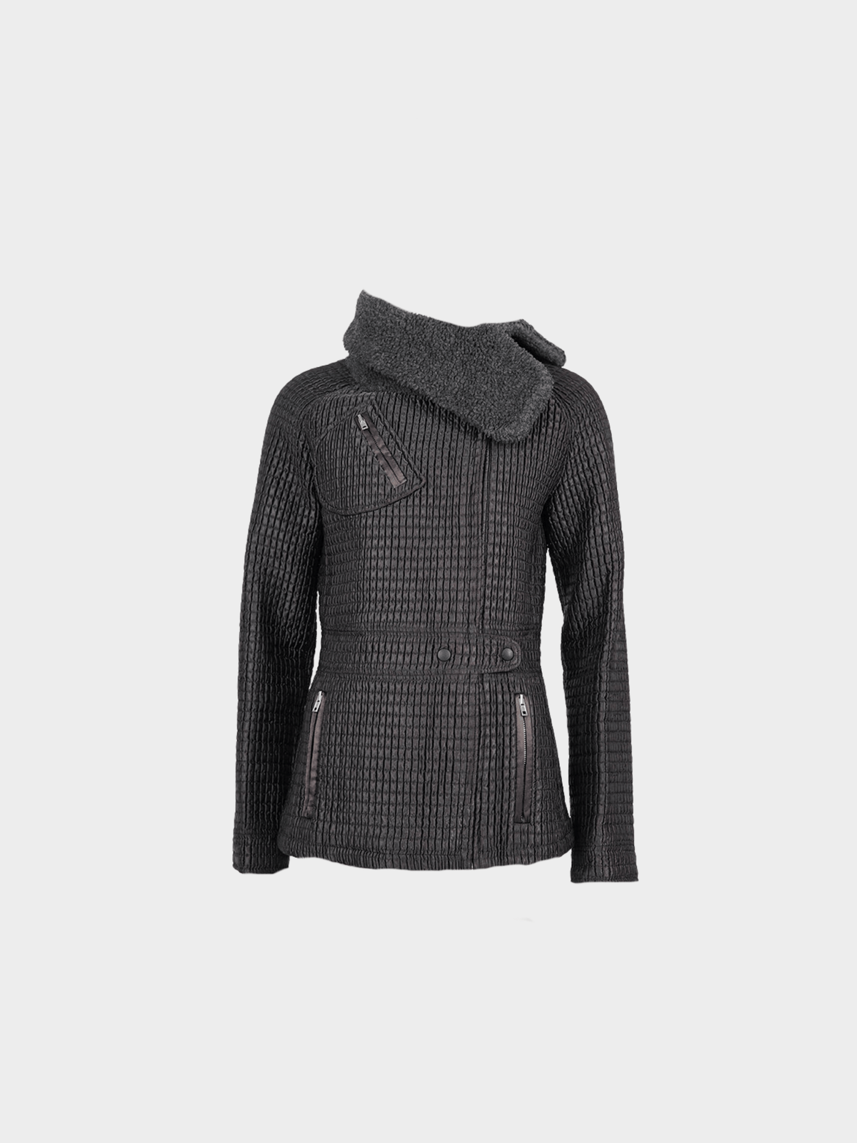 Miu Miu FW 2002 Runway Grey Plaid Zip Up Jacket