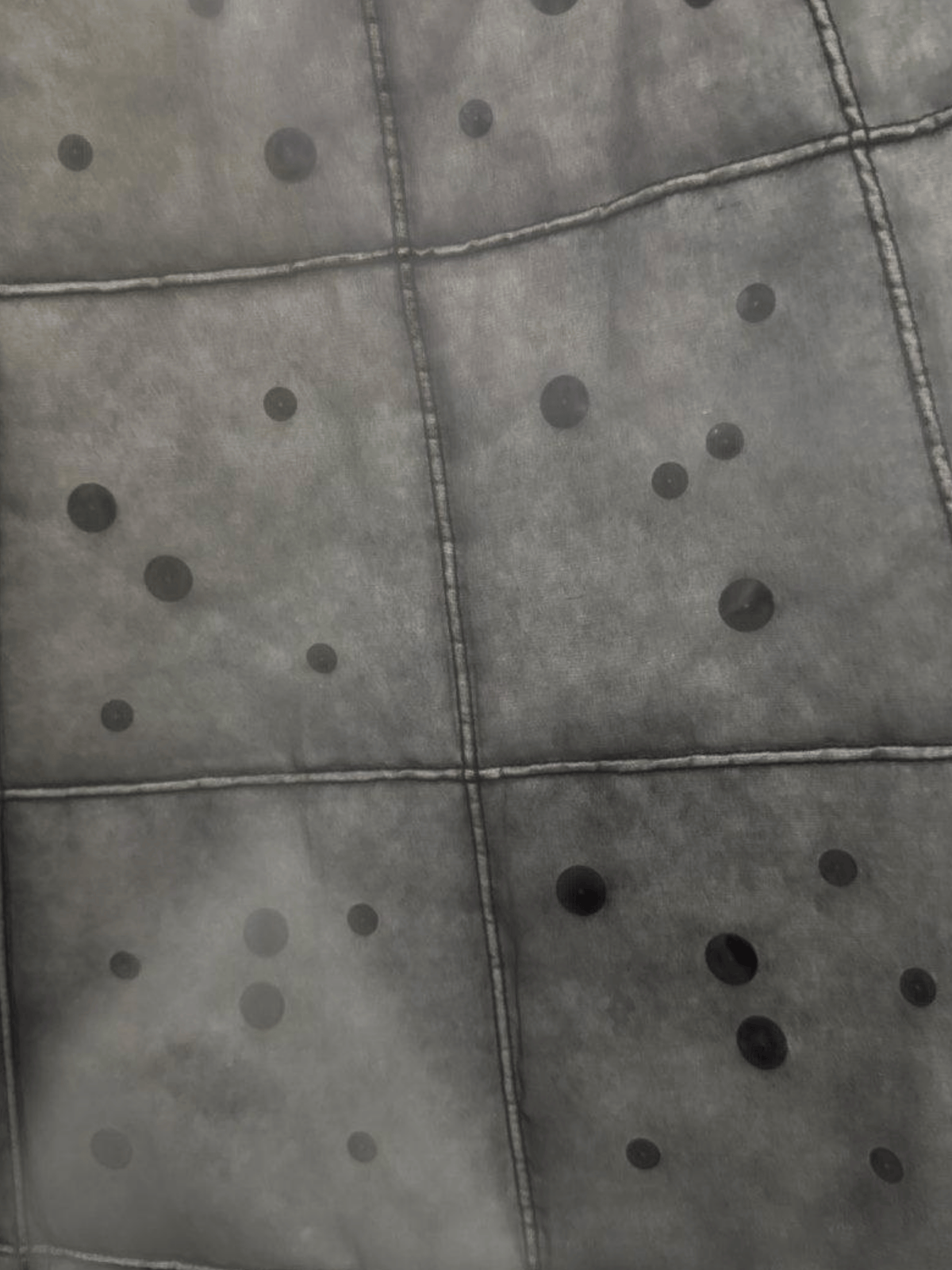 Chanel 2000 Grey Quilt Polka Dot Skirt