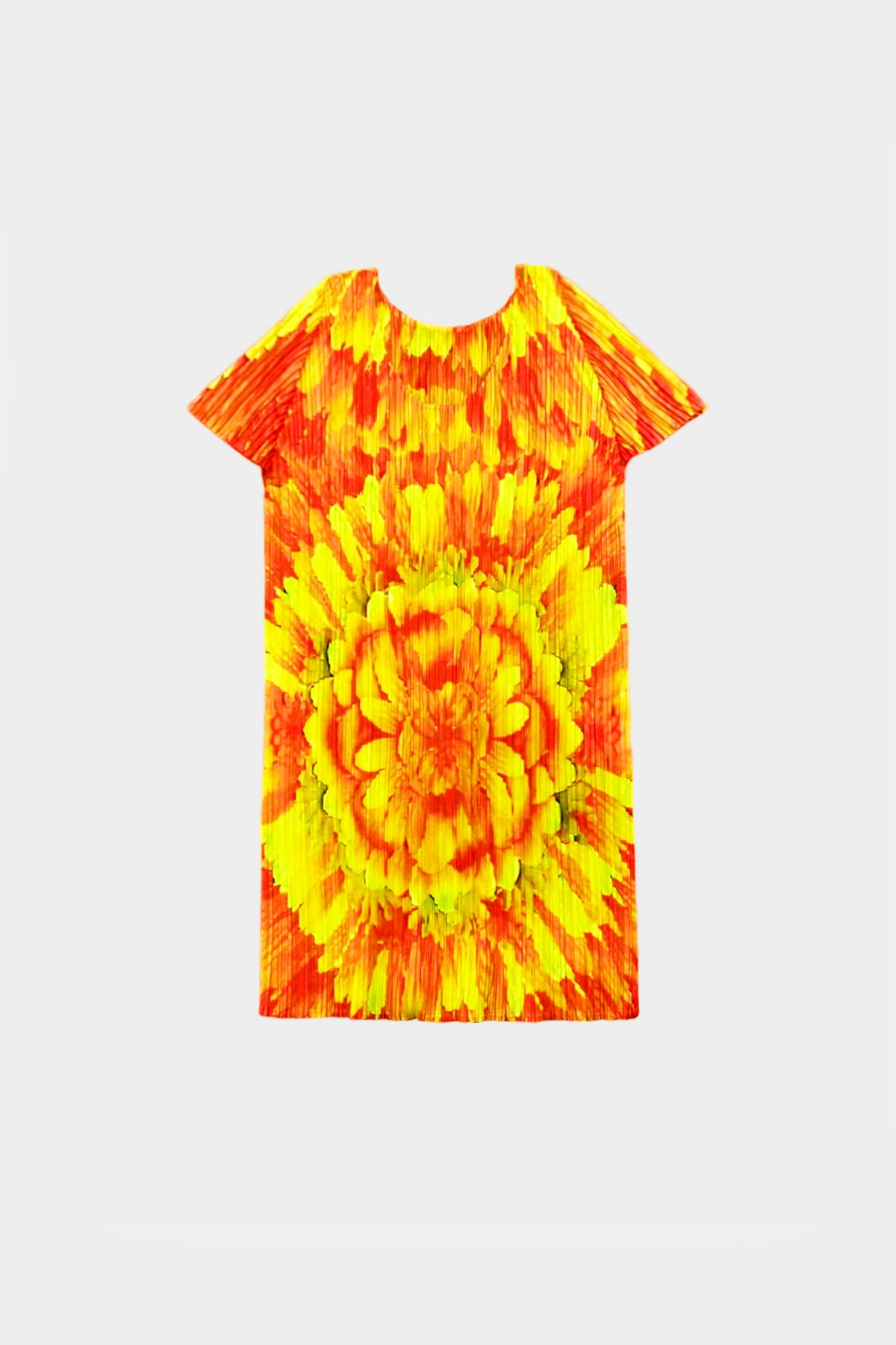 Issey Miyake 2000s Pleats Please Floral Shortsleeve Top