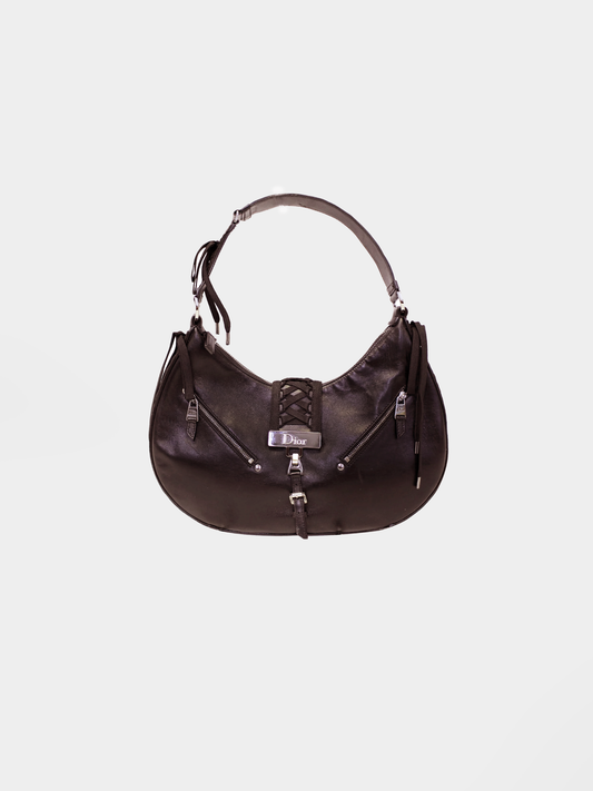 Christian Dior 2000s Lace Up Round Hobo Bag
