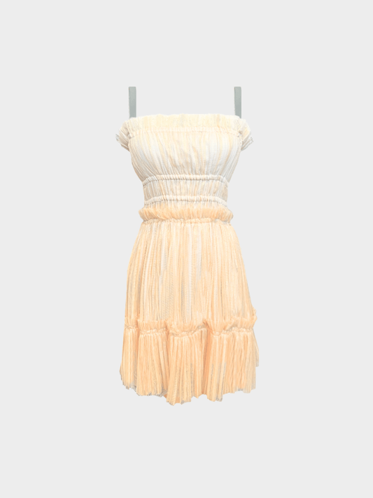 Roberto Cavalli 2000s Peach Tulle Mini Dress