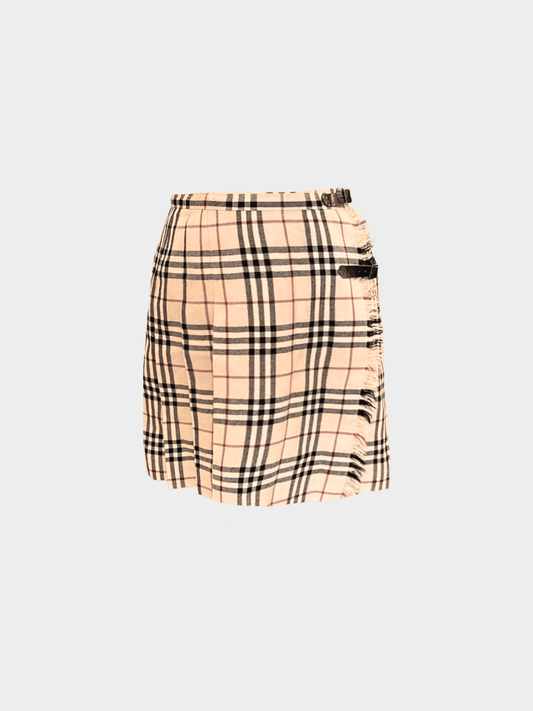 Burberry 2000s Beige Plaid Skirt