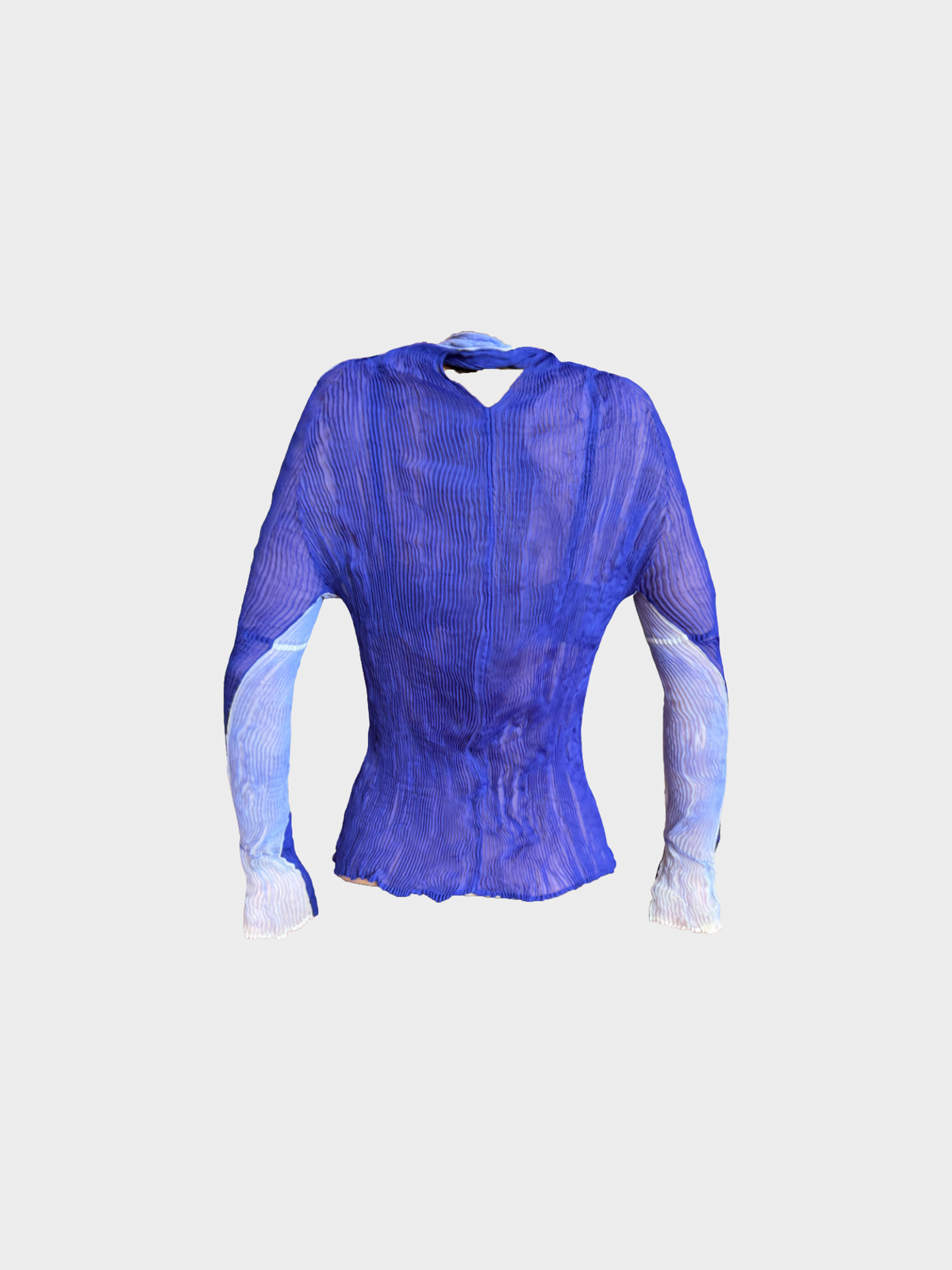Issey Miyake Fete 2000s Purple Tie Up Long Sleeve Top