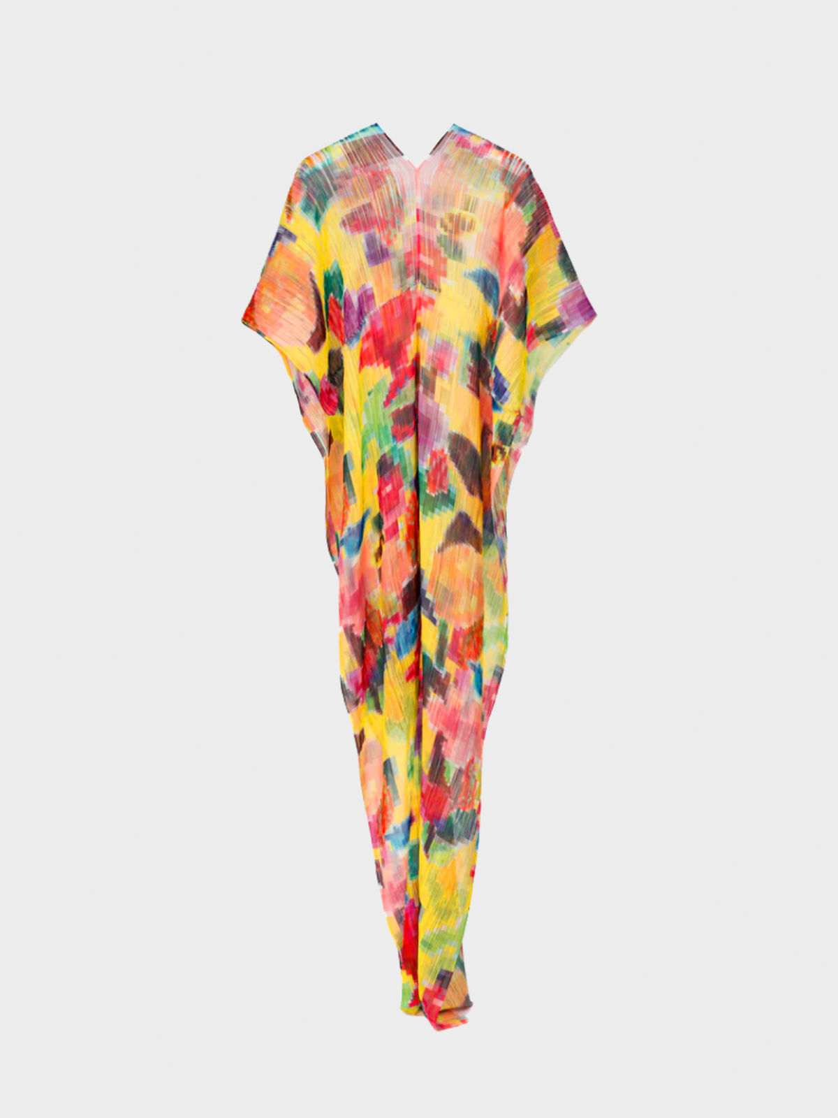 Issey Miyake Pleats Please 2000s Multicolour Pixel-Printed Madame-T Cape Shawl