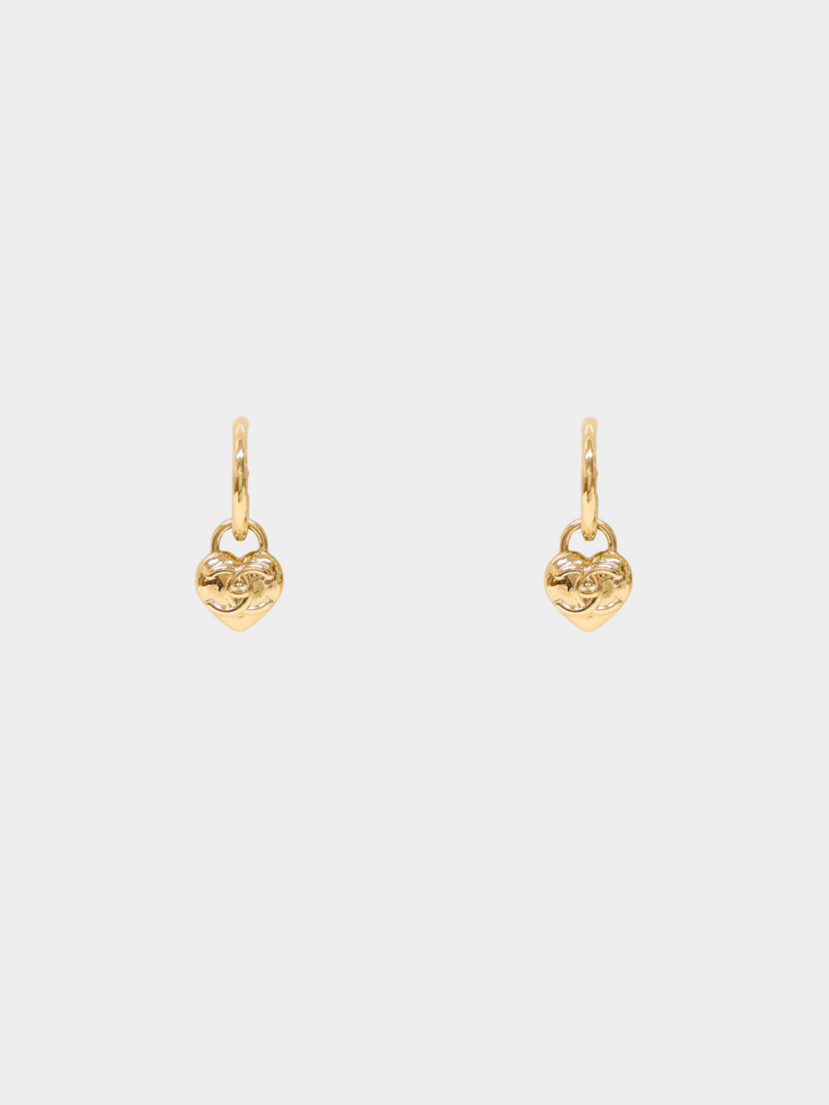 Chanel 2010s Gold CC Heart Clip-on Earrings