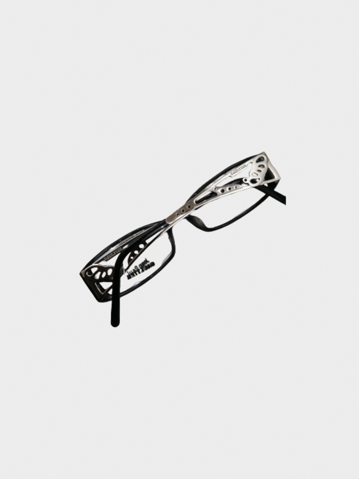 Jean Paul Gaultier 2000s Black Acetate and Metal Eyeglasses