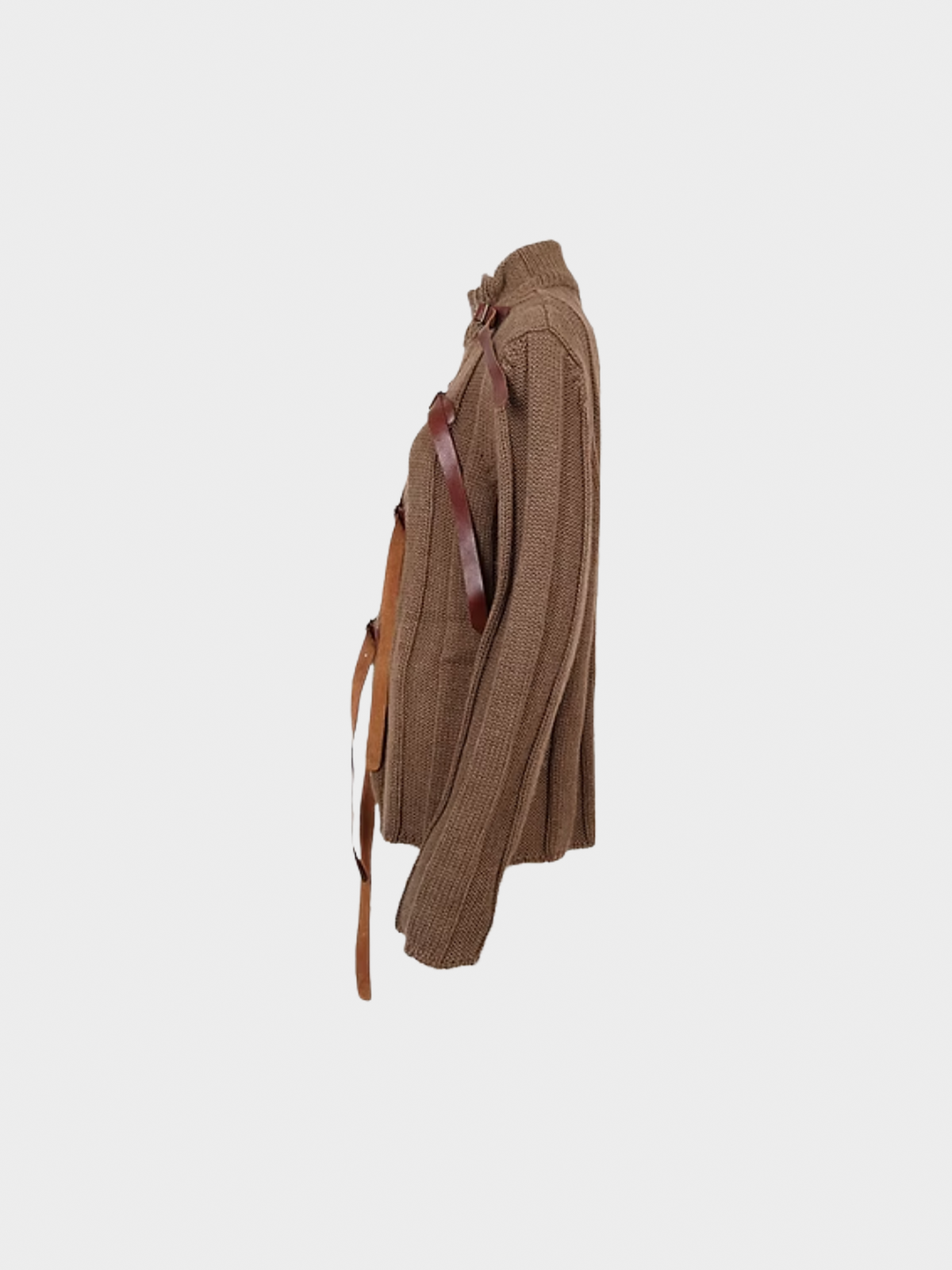 Jean Paul Gaultier Homme 2000s Brown Belted Knit Jacket