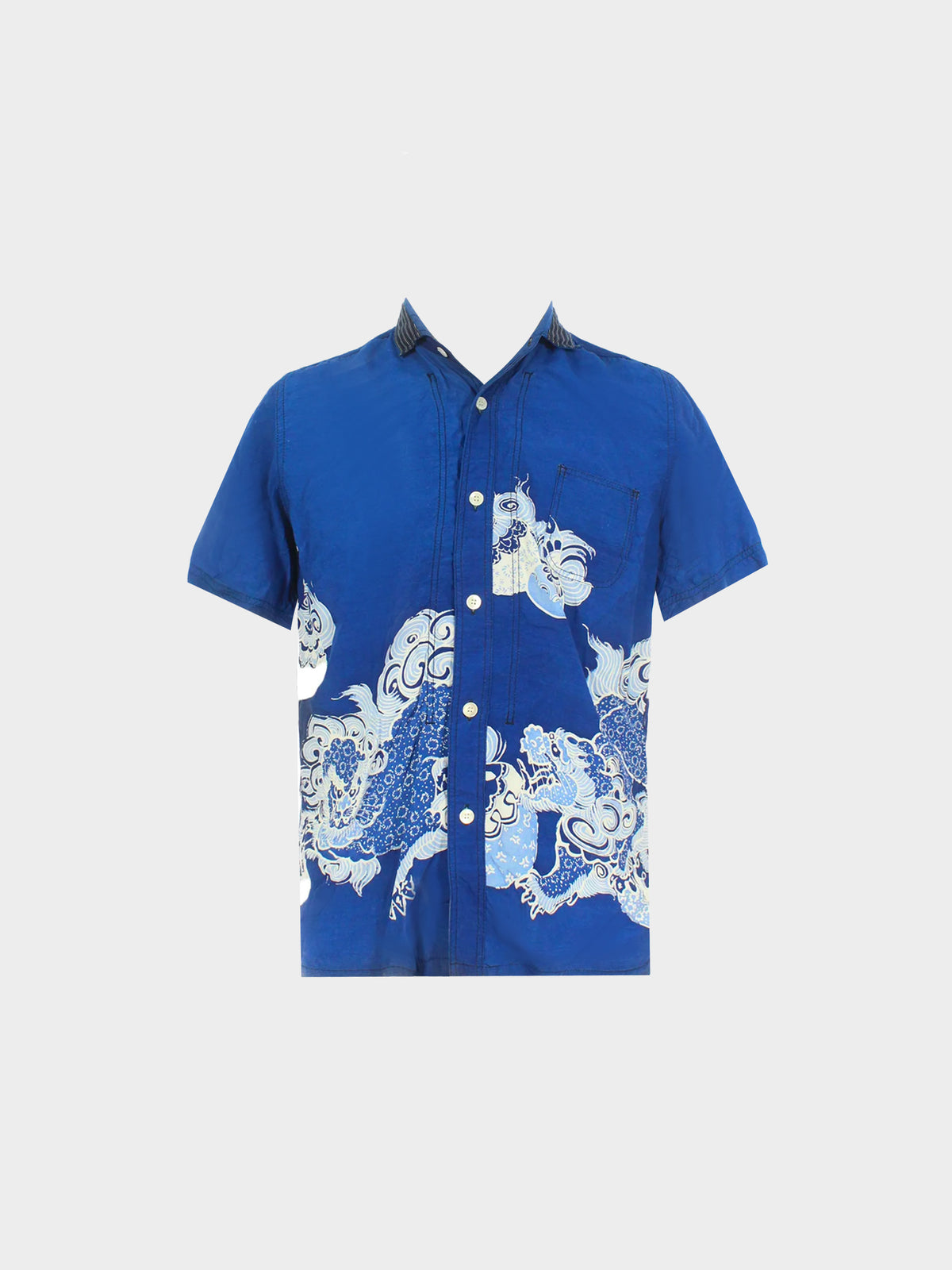 Junya Watanabe SS 2015 Blue Botton Down Wave Top