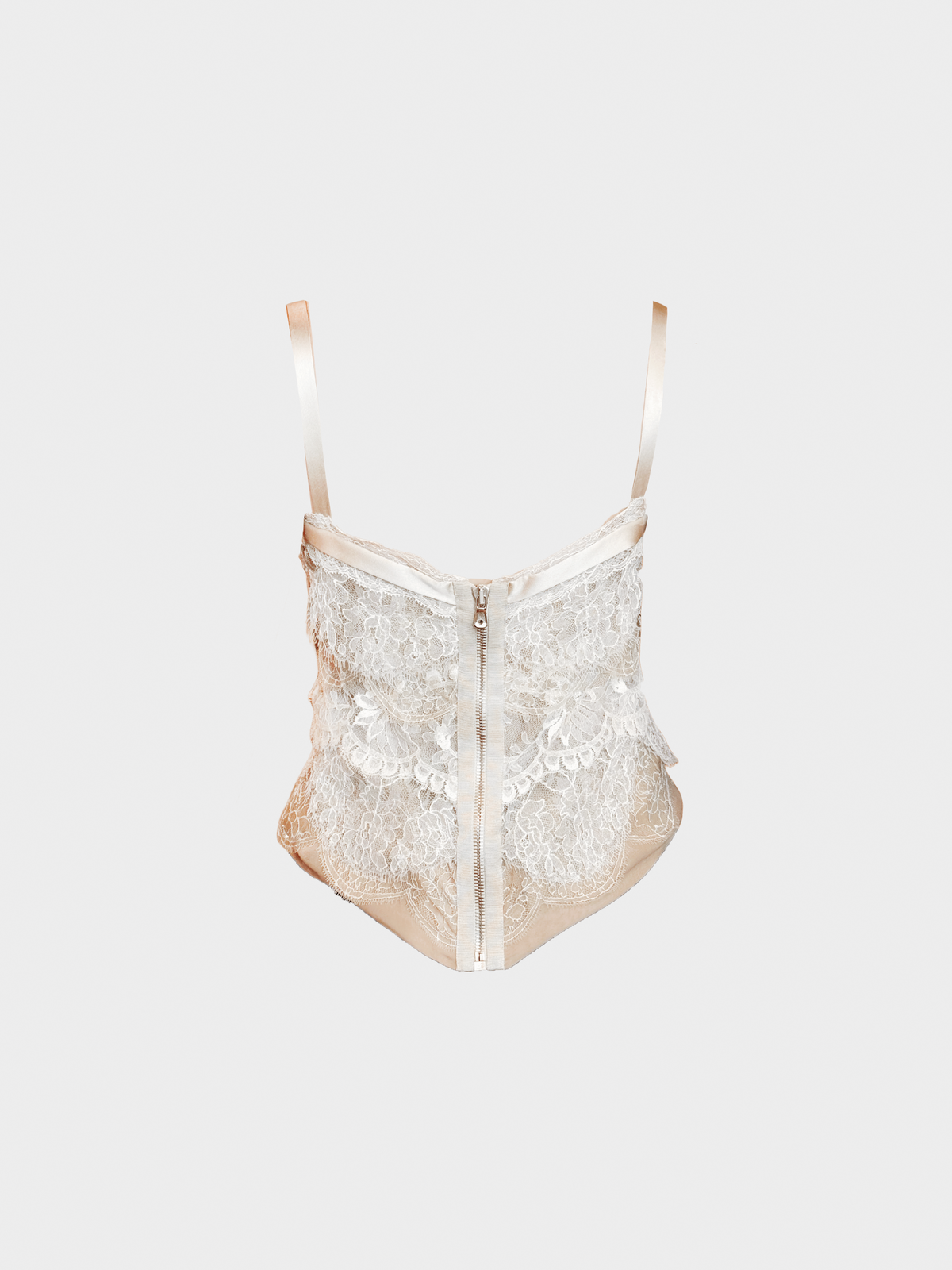 Dolce and Gabbana 2000s Light Beige Lace Cami Top