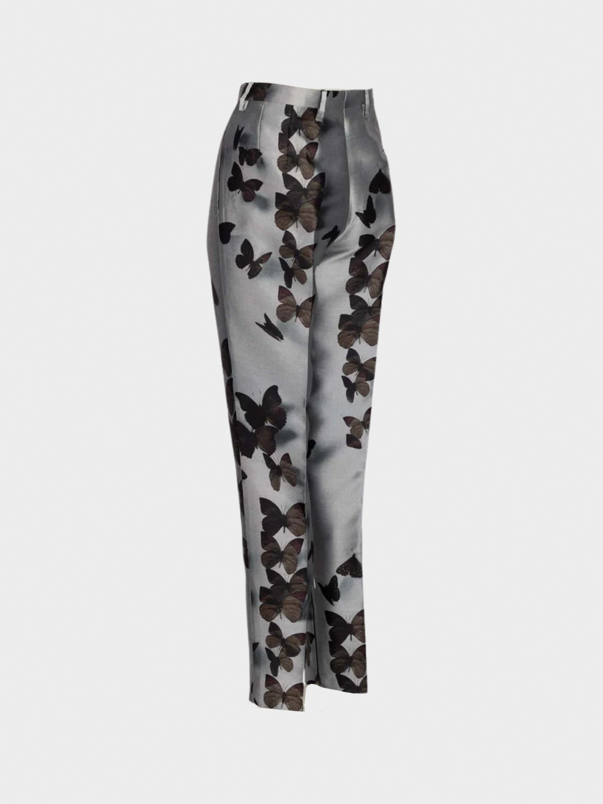 Lanvin FW 2013 Silver Silk Butterfly Pants