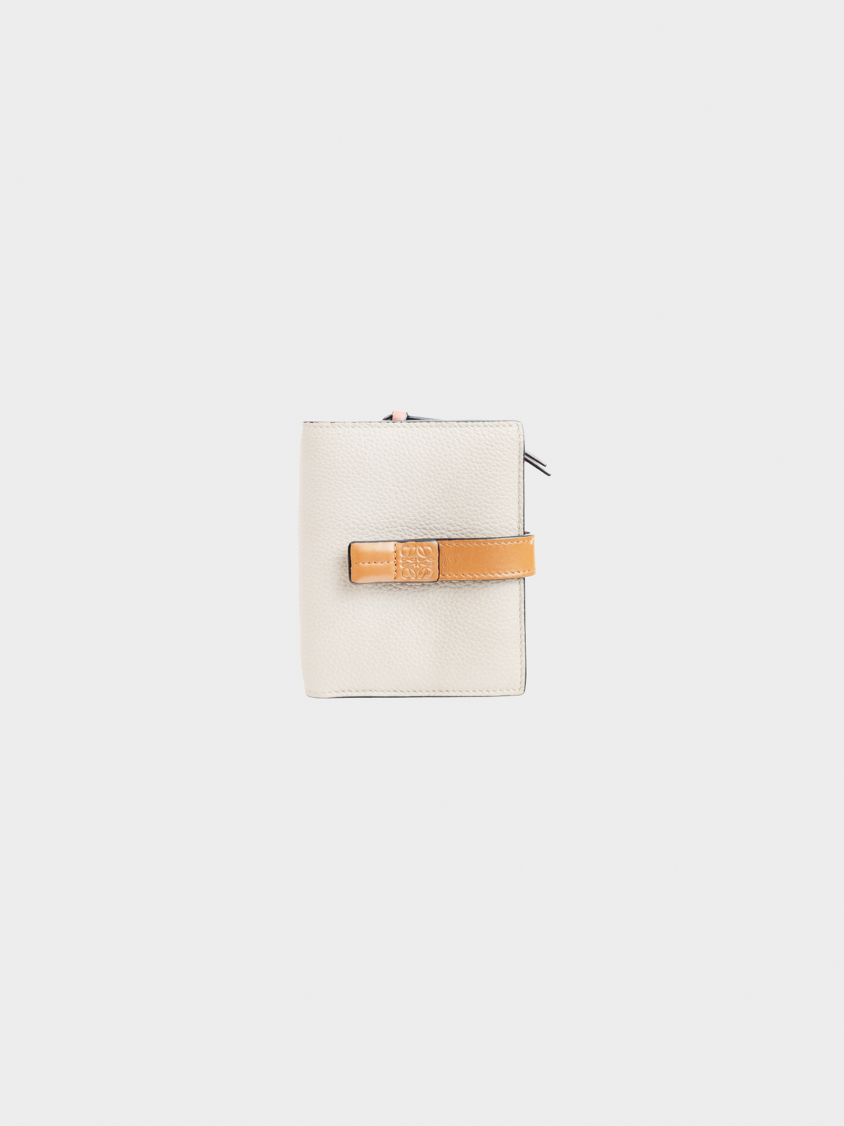 Loewe 2010s Light Oat and Honey Leather Compact Bifold Wallet
