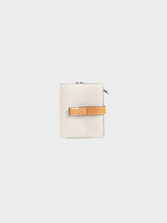 Loewe 2010s Light Oat and Honey Leather Compact Bifold Wallet