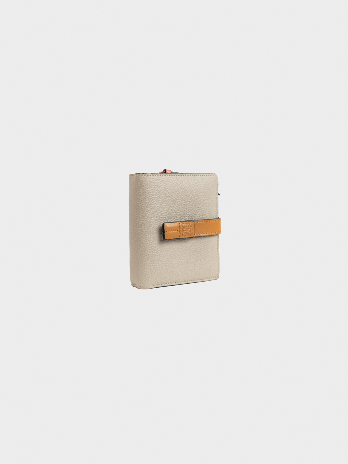 Loewe 2010s Light Oat and Honey Leather Compact Bifold Wallet