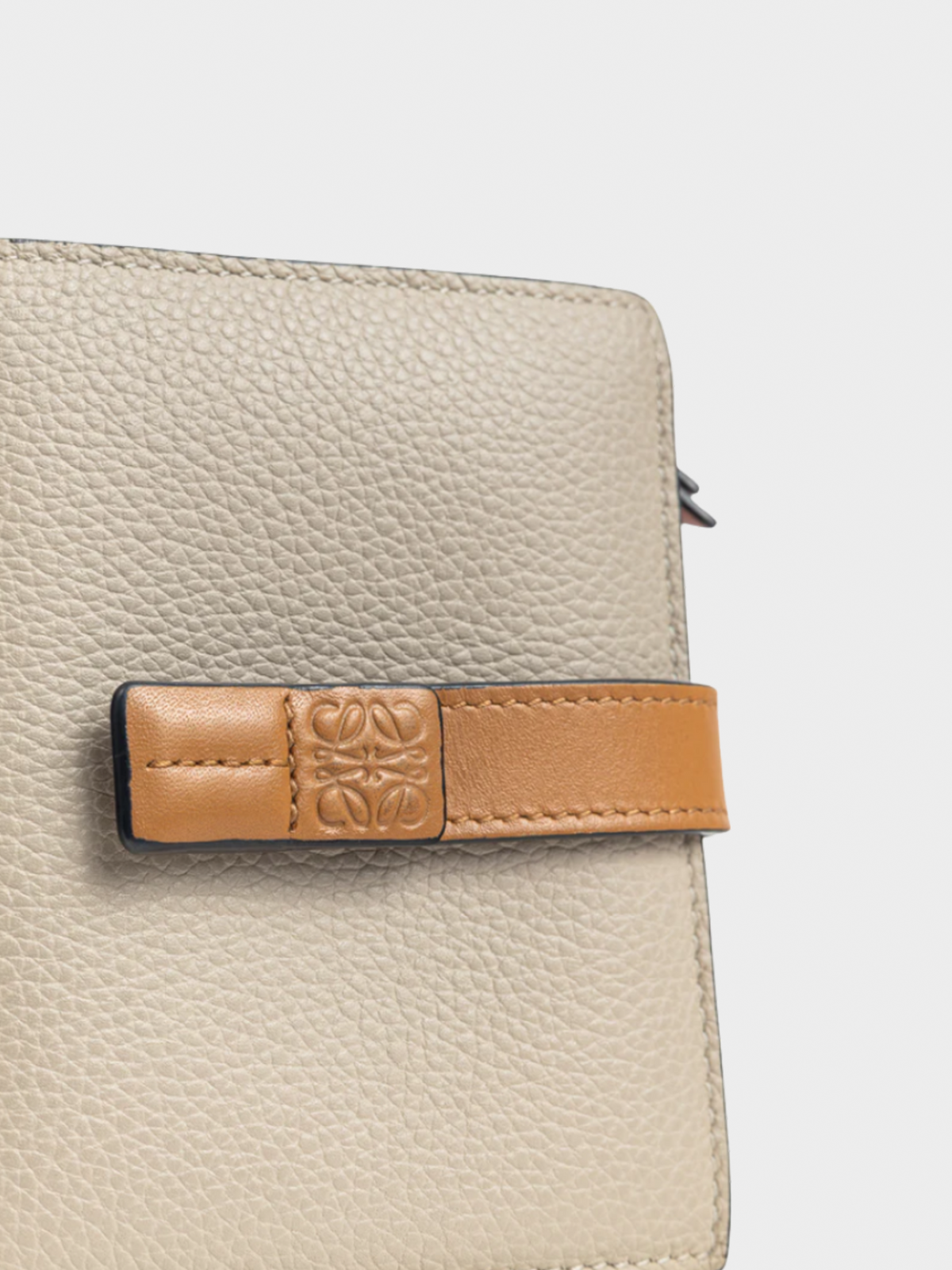 Loewe 2010s Light Oat and Honey Leather Compact Bifold Wallet