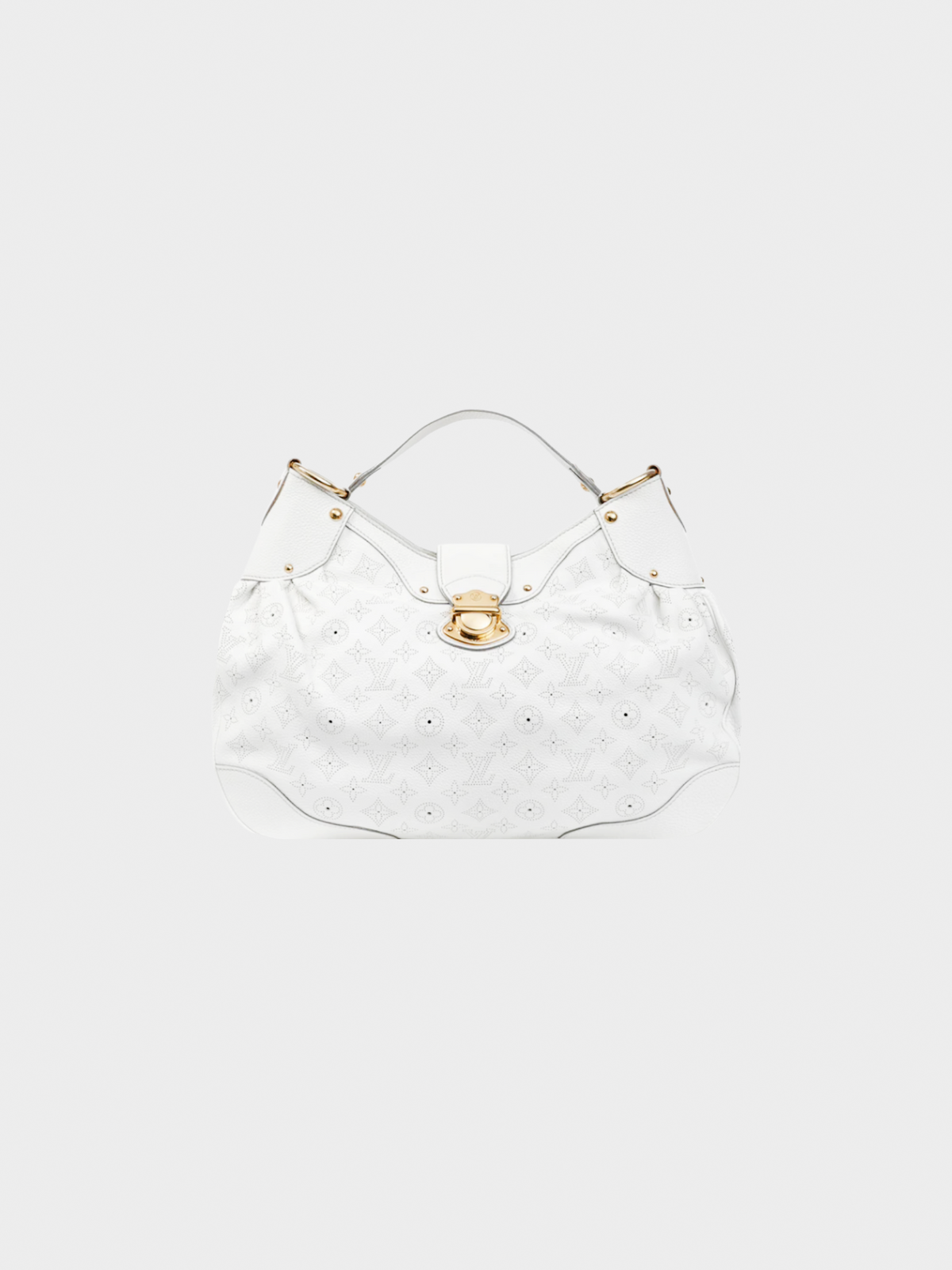 Louis Vuitton 2009 Solar GM White Mahina Perforated Leather Hobo