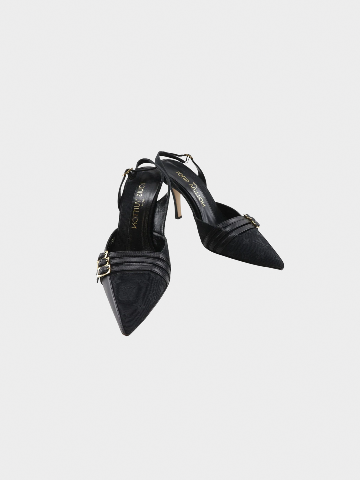 Louis Vuitton 2000s Black Monogram Stiletto Pumps