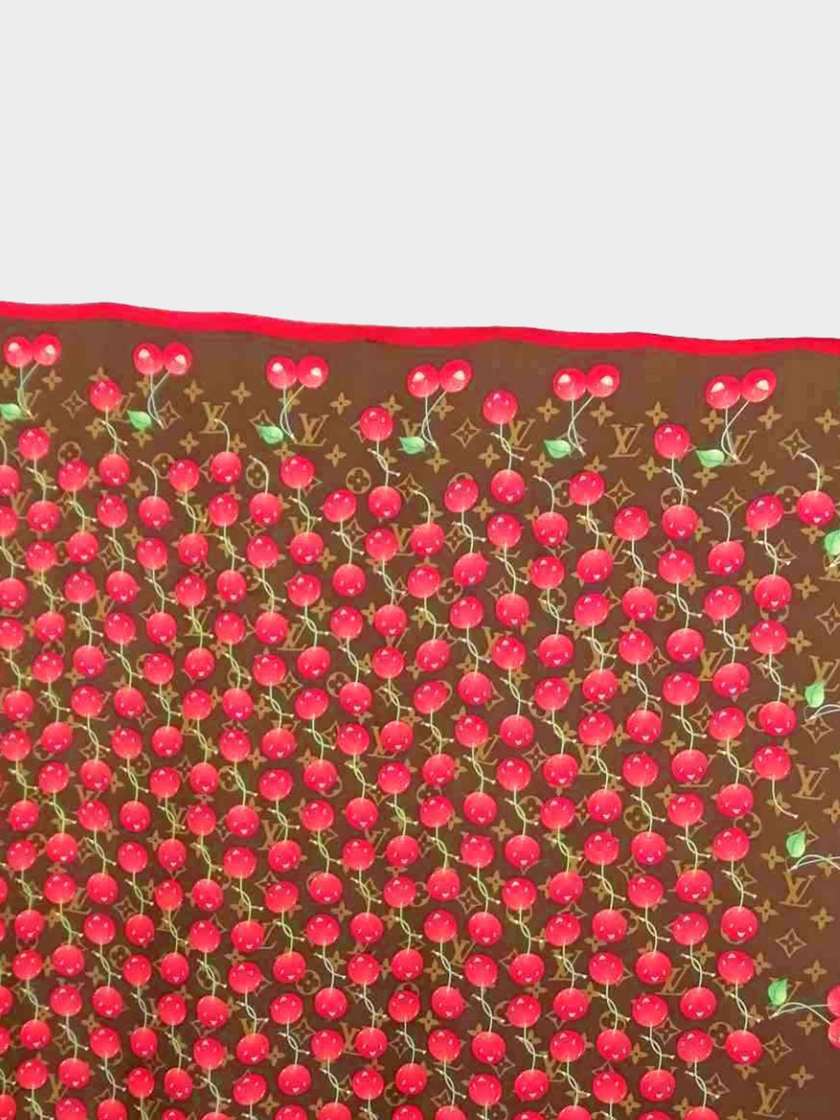 Louis Vuitton x Takashi Murakami 2005 Cherry print Monogram Silk Scarf