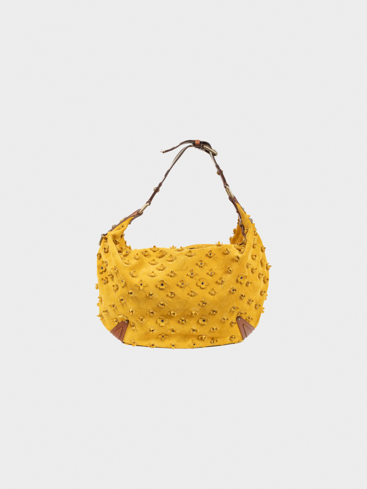Louis Vuitton SS 2006 Onatah Fleurs GM Mais Suede Hobo Bag