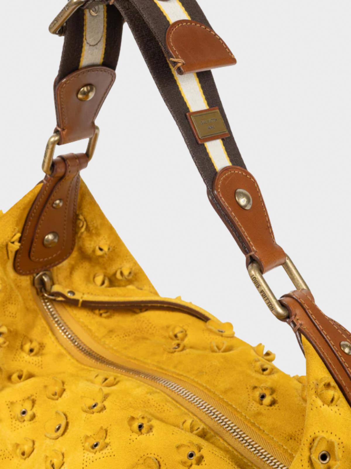 Louis Vuitton SS 2006 Onatah Fleurs GM Mais Suede Hobo Bag