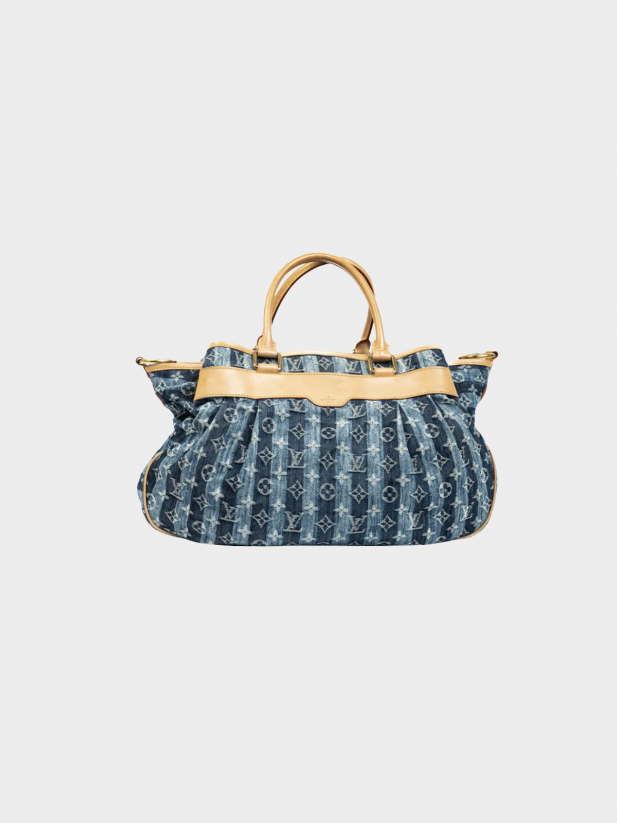 Louis Vuitton Cruise 2007 Cabas Raye GM Monogram Denim Cruise Shoulder Bag