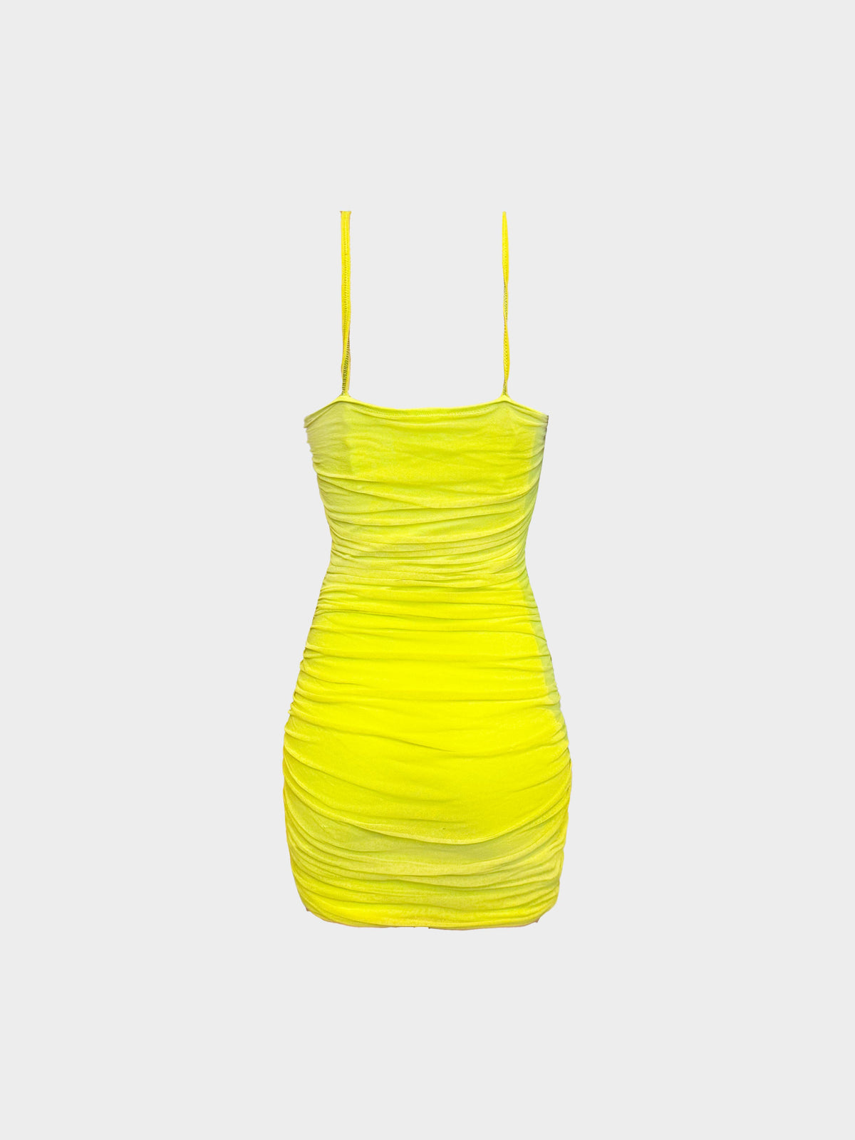 La Perla 1990s Lime Green Lace Trim Fitted Dress