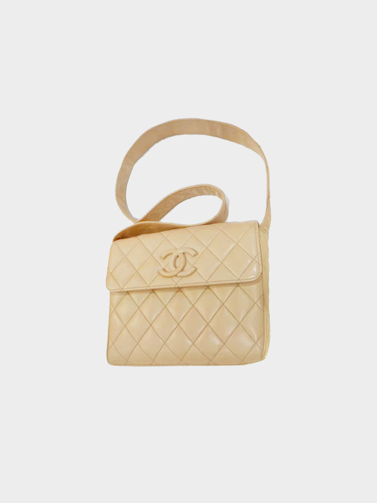 Chanel 1994-1996 Rare Lambskin Beige Flap